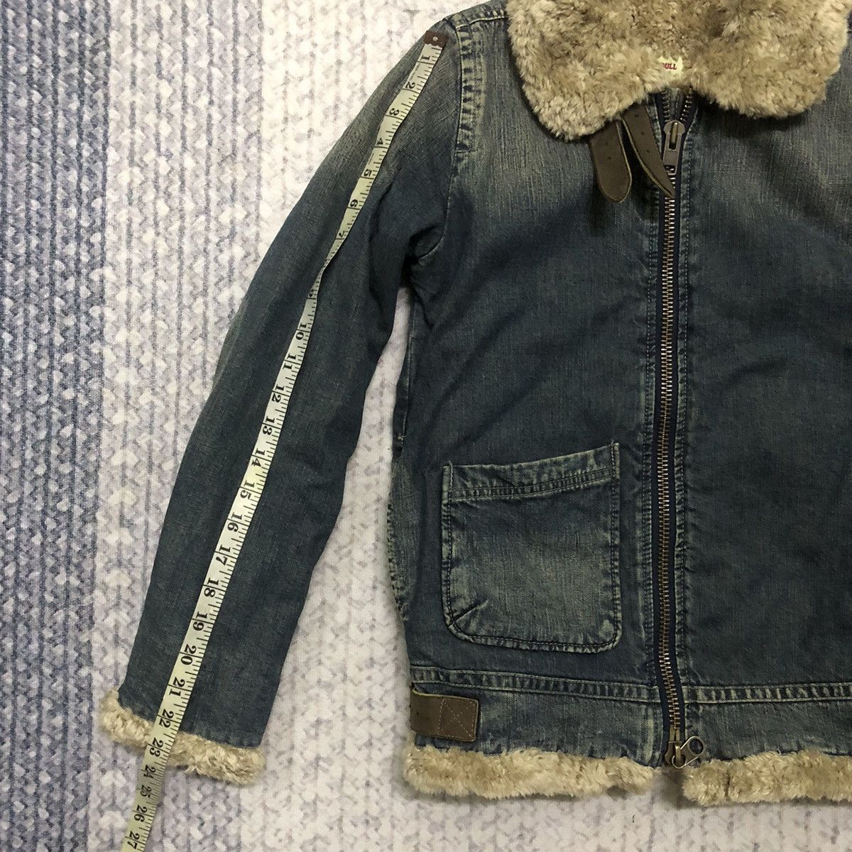 Japanese Brand × Johnbull × Vintage Rare Vintage Johnbull Fur Denim Jacket Size US XXS / EU 40 - 13 Thumbnail