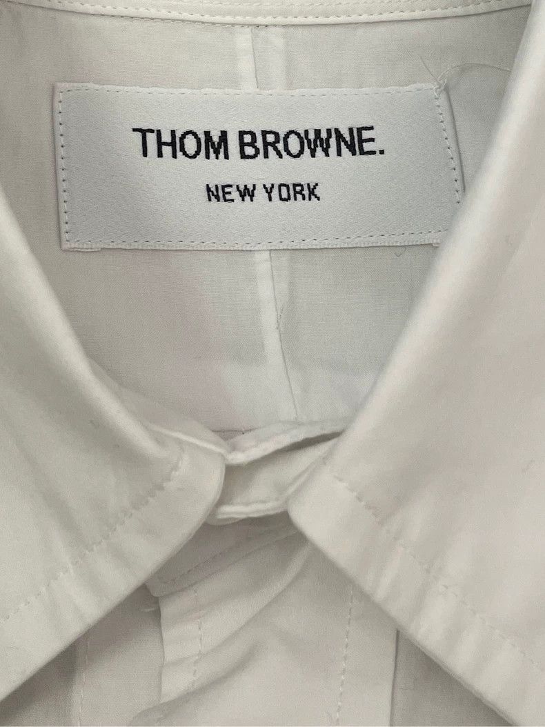 Thom Browne Thom browne White colorful four-striped long-sleeved shirt Size US XS / EU 42 / 0 - 6 Thumbnail