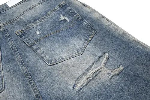 Jean Baggy Wide Leg Jeans Frayed Damaged Hole Oversized Jeans Size US 32 / EU 48 - 4 Thumbnail