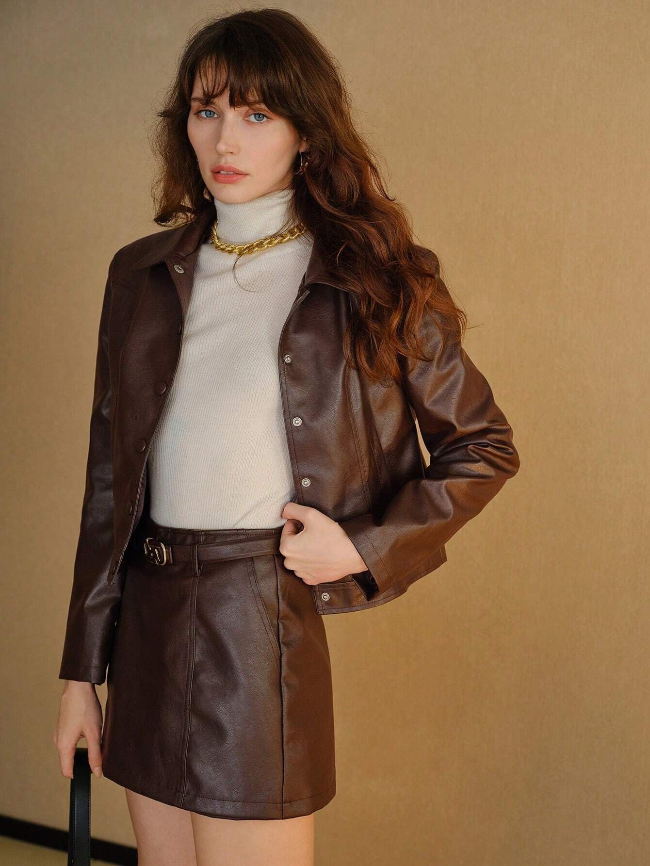 Other Women Brown Cowhide Jacket Genuine Leather 🐄 | 🧥✨ Size S / US 4 / IT 40 - 1 Thumbnail