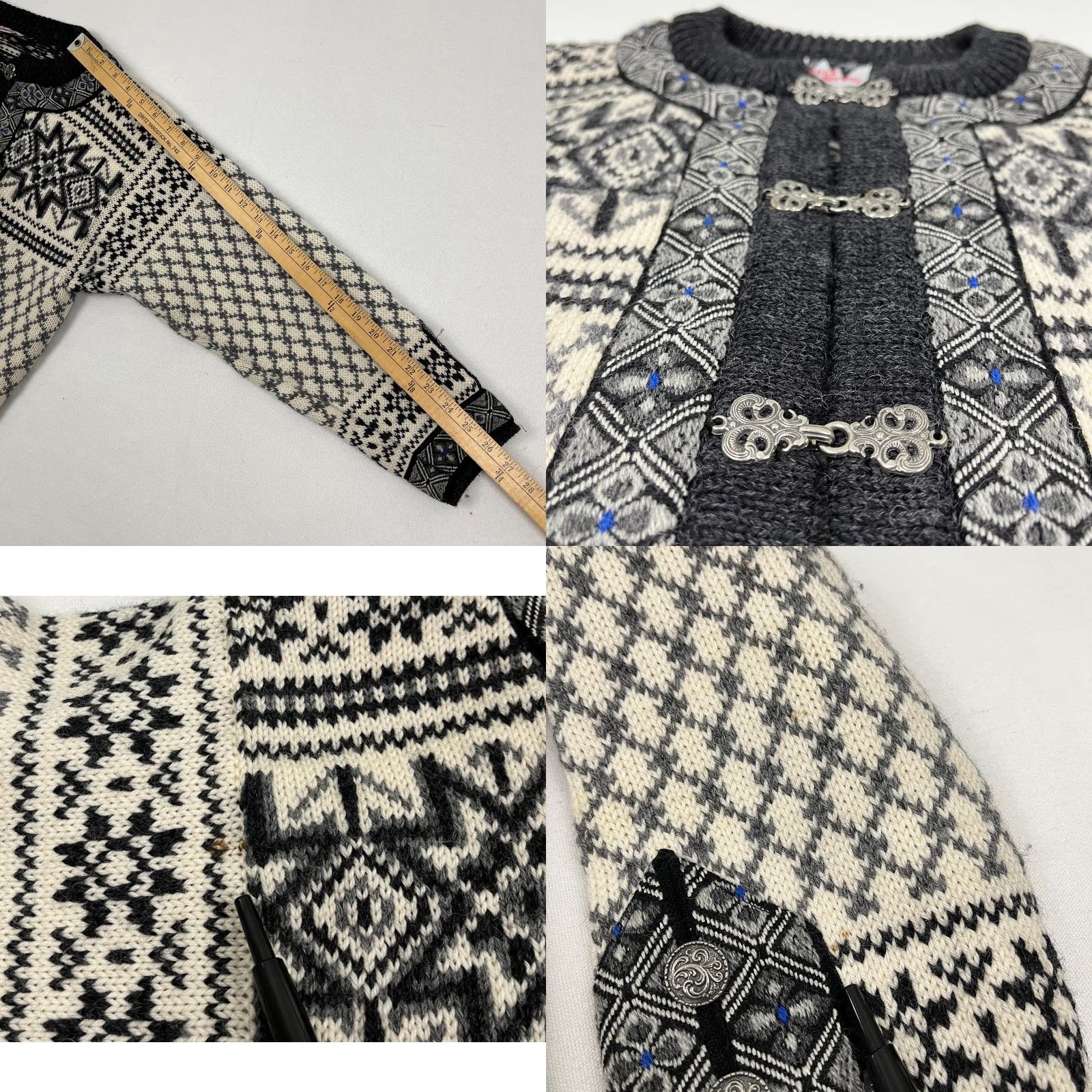 Dale Of Norway VINTAGE Dale of Norway Cardigan Womens Medium 42 Wool Fair Isle Metal Clasp Sweater Size M / US 6-8 / IT 42-44 - 8 Thumbnail