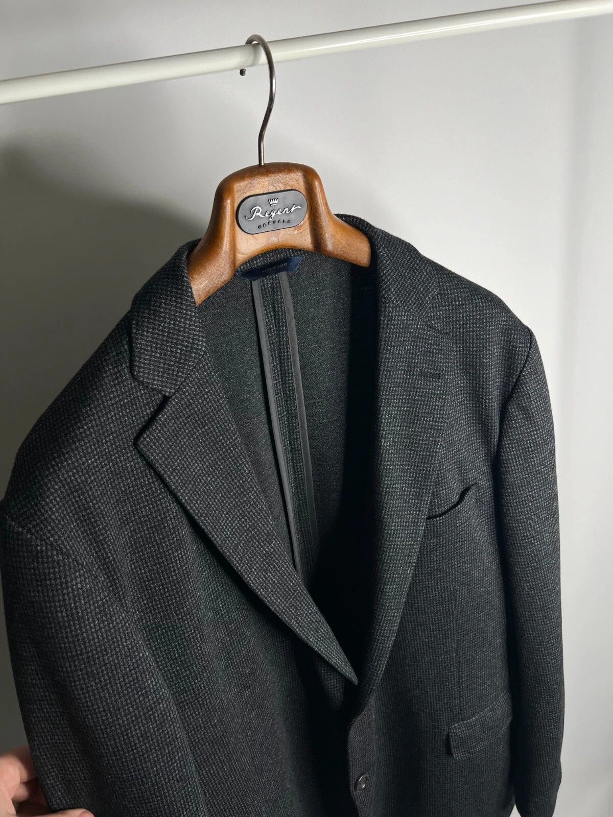 Brooks Brothers Brooks Brothers Regent Fit Houndstooth Dark Grey Blazer Size 48R - 7 Thumbnail