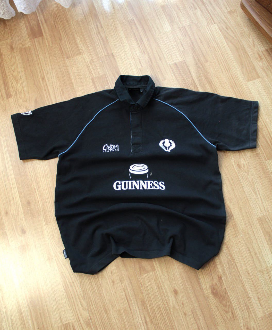 Pringle Of Scotland 🔥 Scotland Guinness Cotton Traders Rugby Polo Shirt Vintage Size US L / EU 52-54 / 3 - 1 Thumbnail