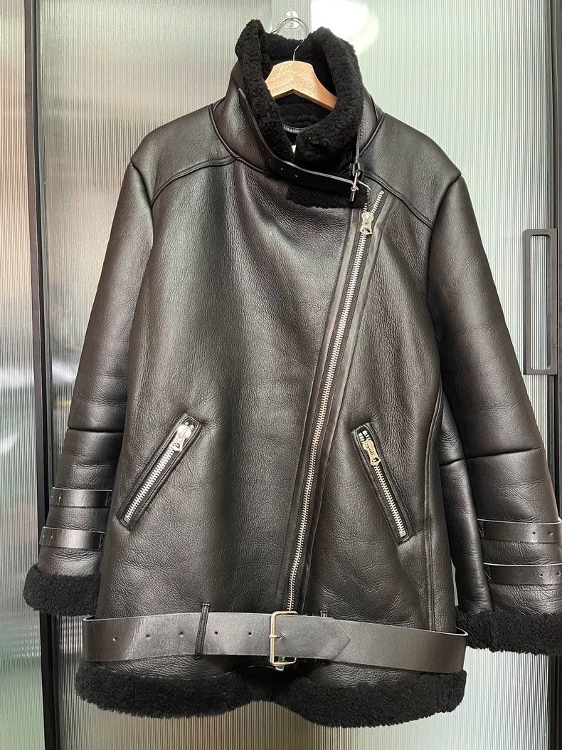 Acne Studios Acne Studios Black imported fur one-piece motorcycle jacke Size US XXS / EU 40 - 1 Thumbnail