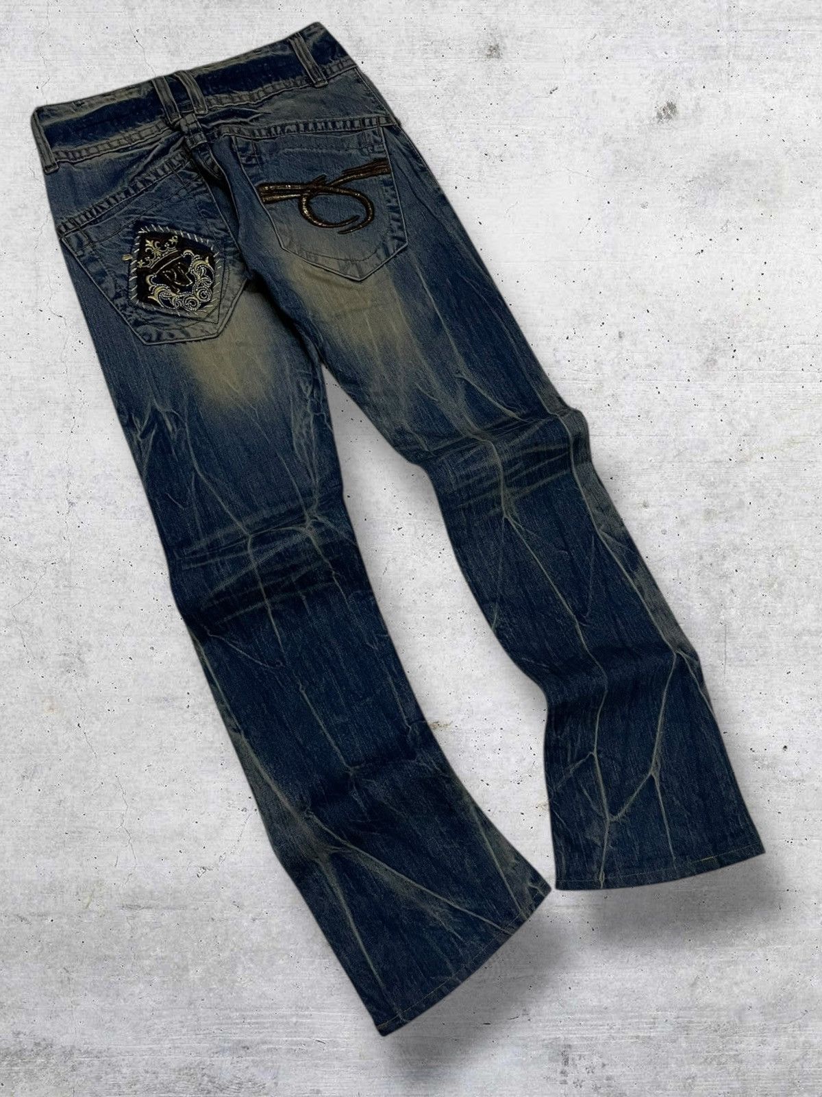 Hysteric Glamour VINTAGE RED PEPPERS JAPAN DESIGNER MUDWASH DISTRESSED DENIM Size US 27 - 11 Thumbnail