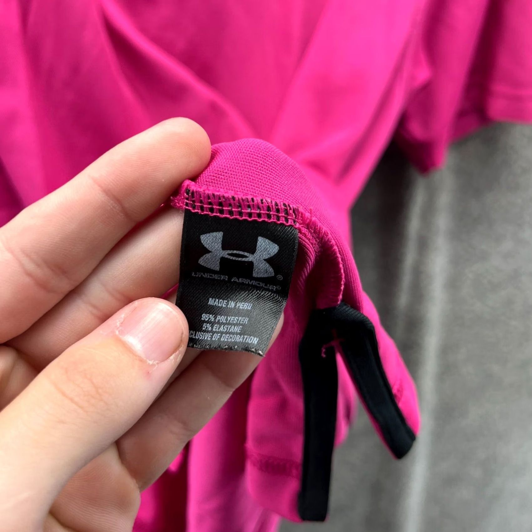Under Armour VINTAGE Under Armour Polo Shirt Men Large Pink Short Sleeve Collared Button Logo Golf HeatGear All Seasons 42 in Chest Mens Regular Size US L / EU 52-54 / 3 - 4 Thumbnail