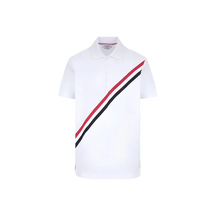Thom Browne Thom Browne Striped Print Short Sleeve Polo 0079 Size US S / EU 44-46 / 1 - 1 Thumbnail