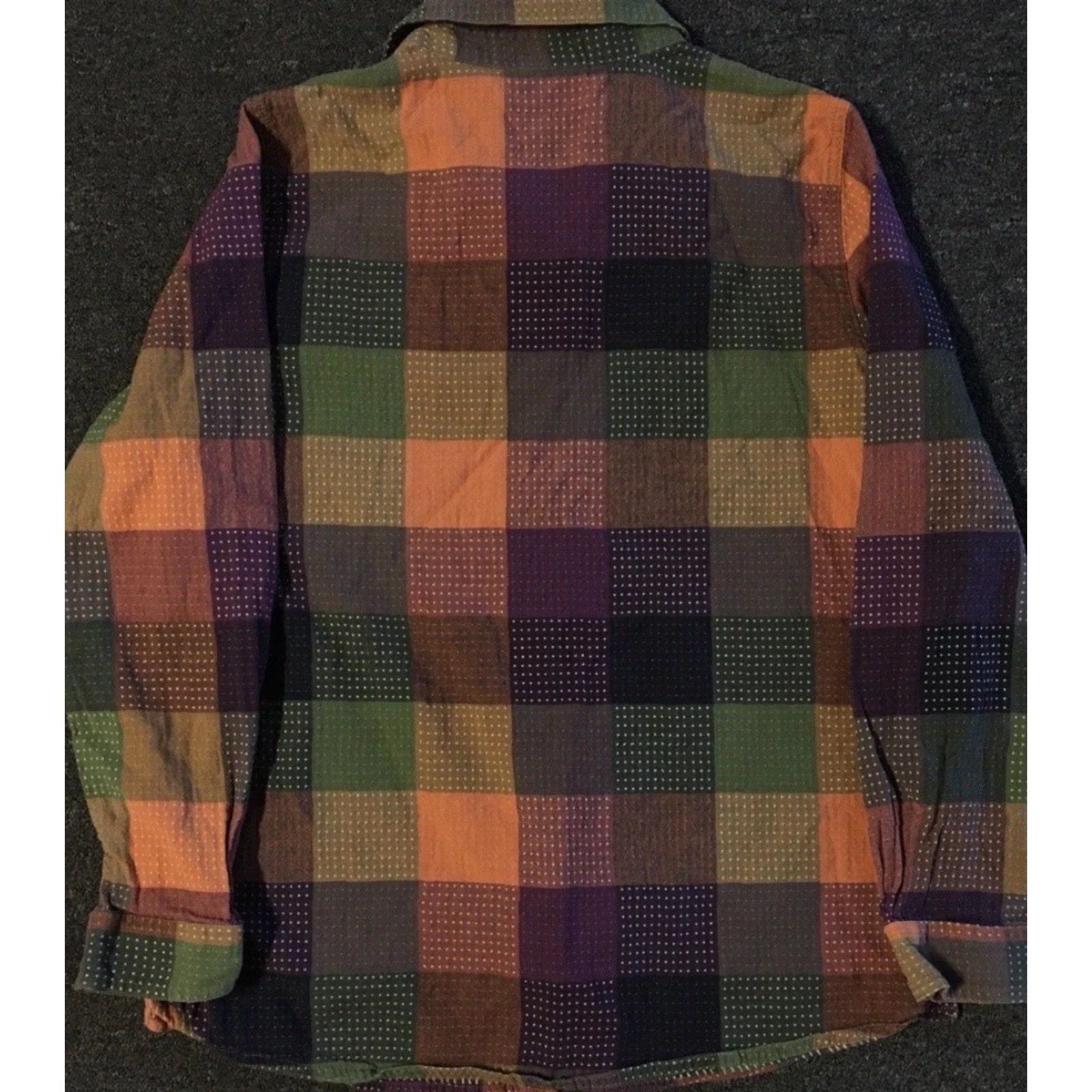 Vintage VINTAGE Abstract Patchwork Button Up Shirt M Women's Striped Long Sleeve Cotton Orange Size M / US 6-8 / IT 42-44 - 3 Thumbnail