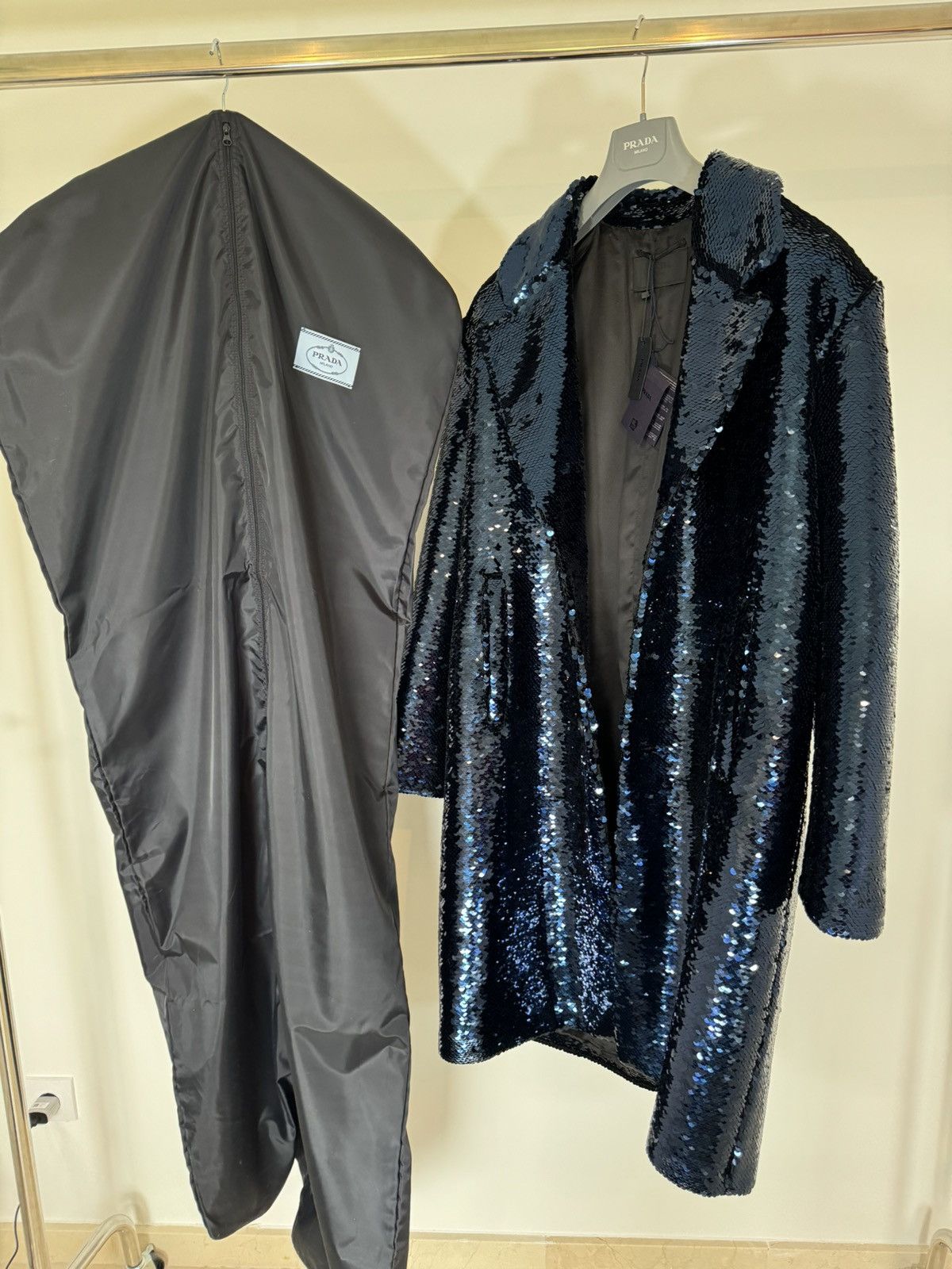 Prada 8200€ Prada BNWT men’s Sequin Cappotto Paillettes coat 48 M Size US M / EU 48-50 / 2 - 11 Thumbnail