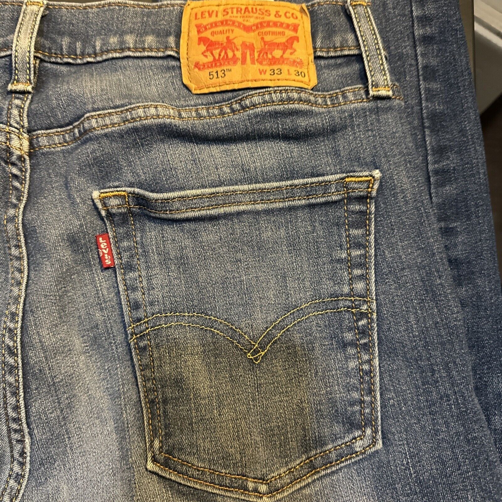 Levi's Levi's 513 Men's Jeans Size 33x30 Slim Fit Straight Leg Stre Size US 33 - 7 Thumbnail