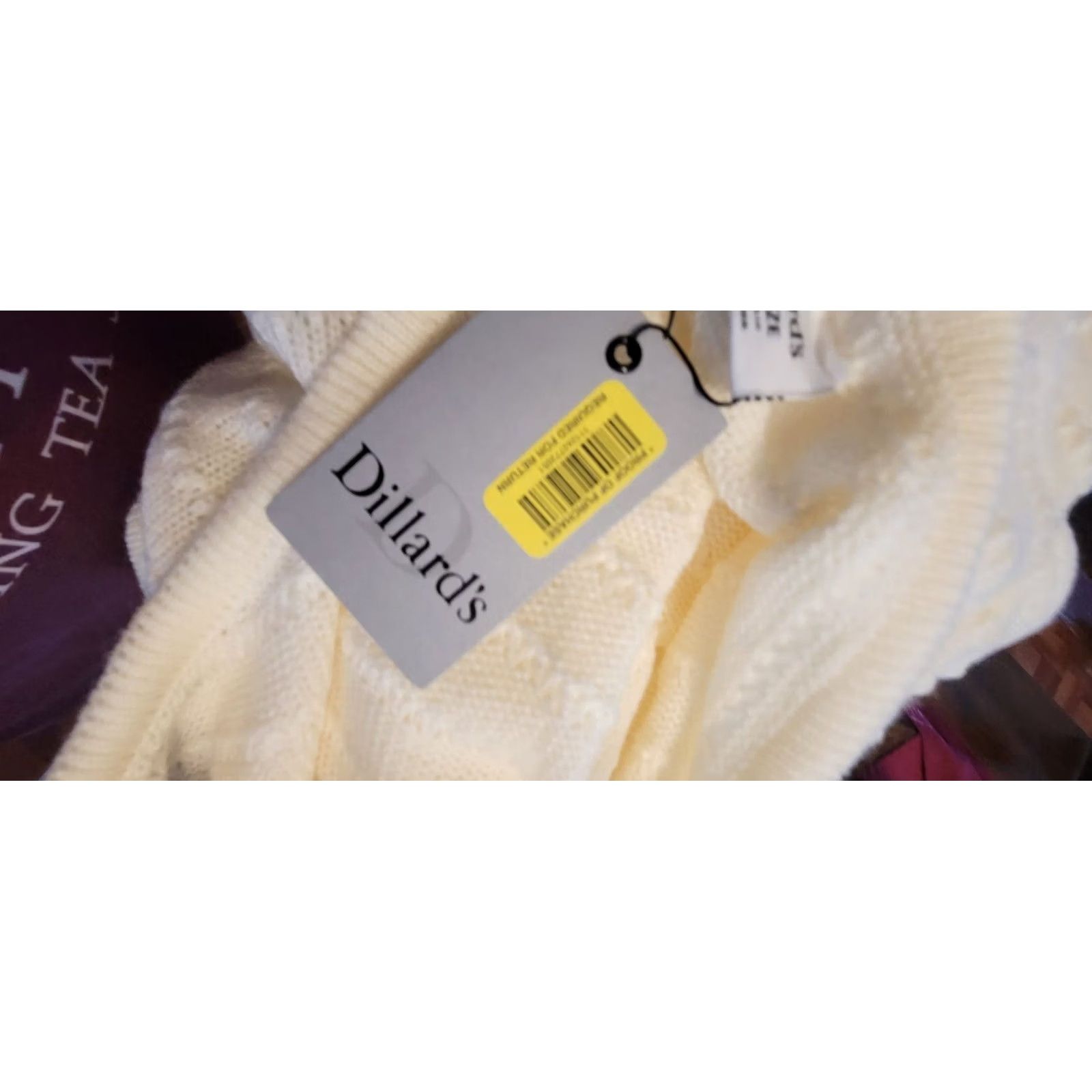 Dillard's Dillards Ivory Knit Poncho Sweater OS Acrylic Women Size ONE SIZE - 3 Thumbnail