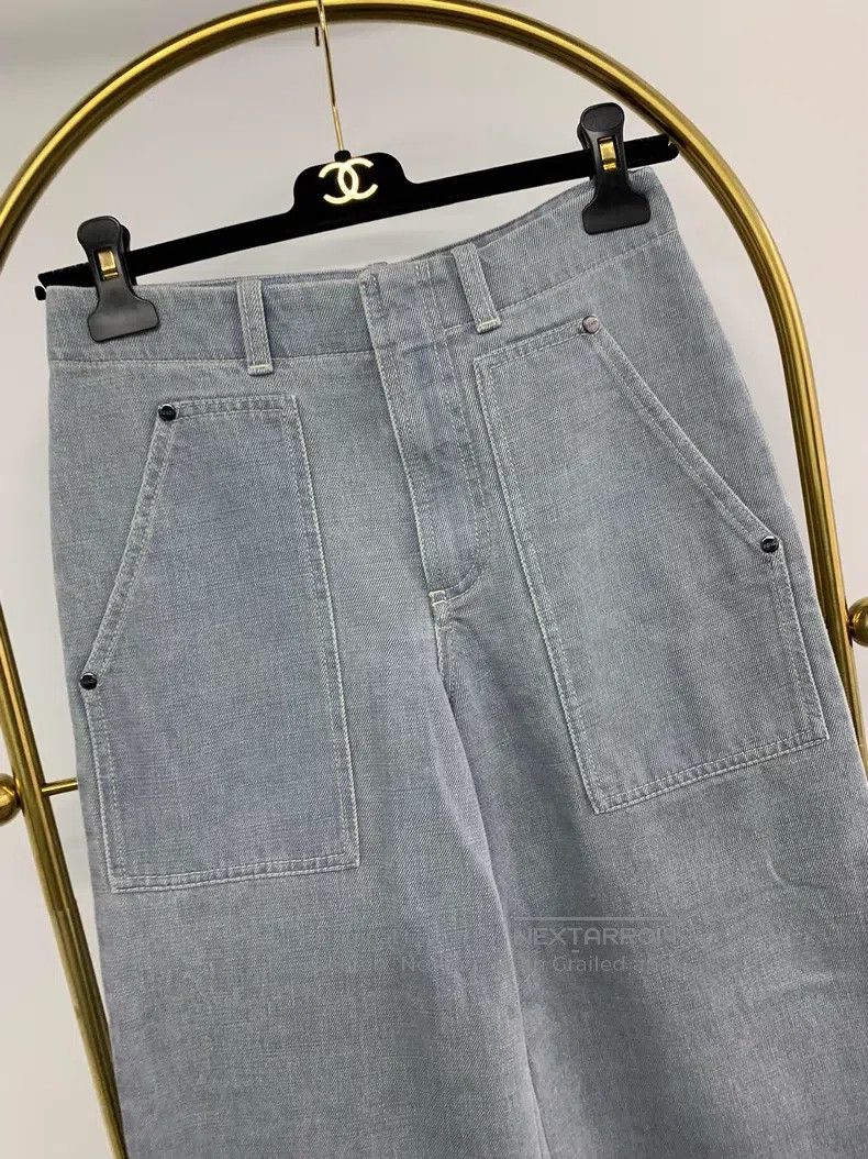Fendi Fendi Light Straight Wide Leg Denim Pants Size 24" / US 00 / IT 34 - 2 Thumbnail