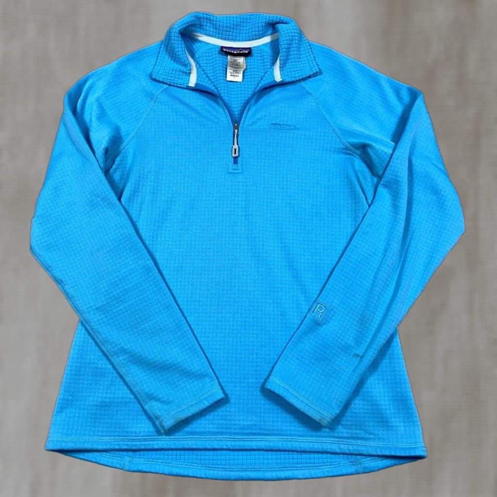 Patagonia Patagonia R1 Sweater Women Large Blue Pullover Arctic Polartec Grid Fleece 40117 Size L / US 10 / IT 46 - 1 Thumbnail