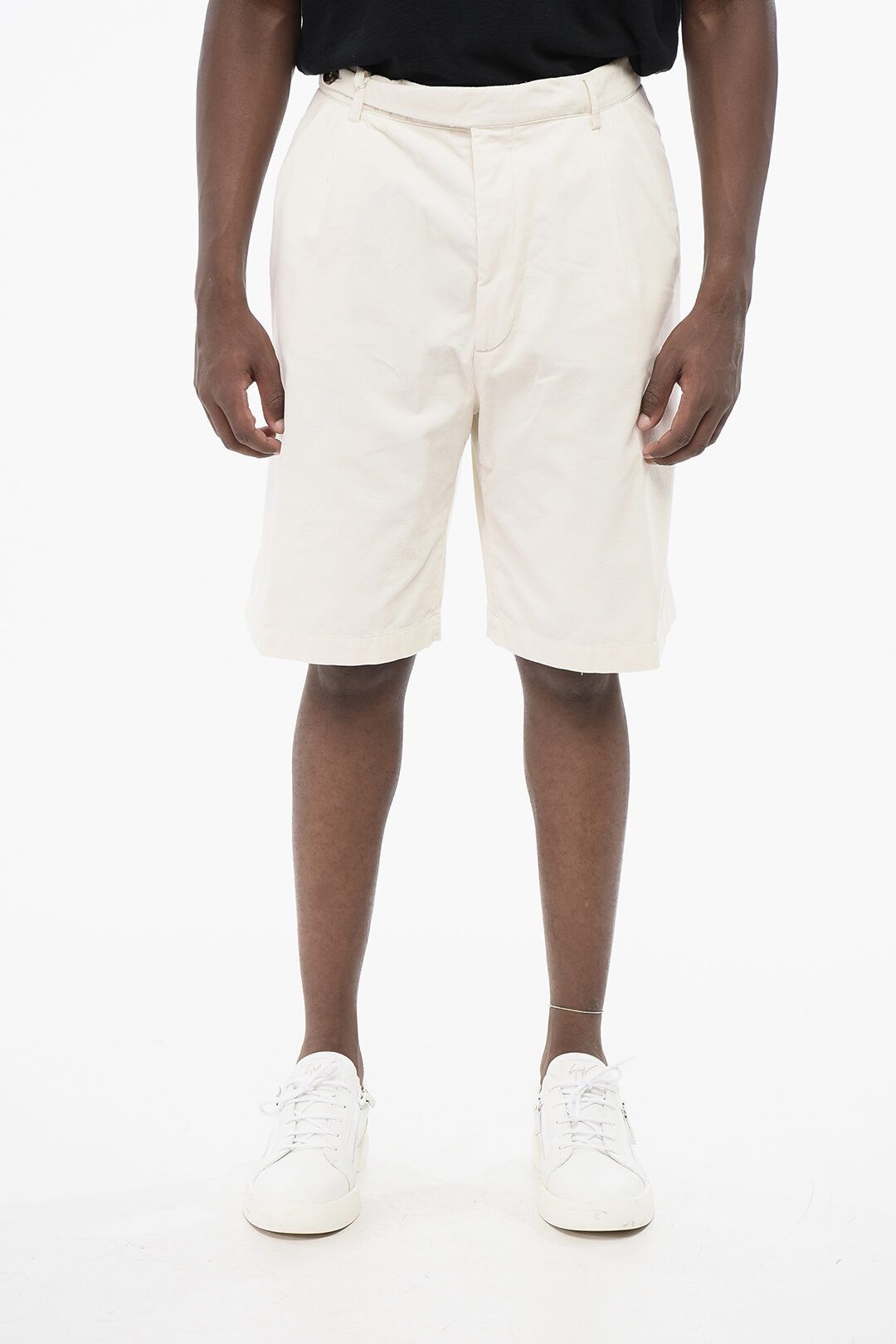 Brunello Cucinelli og1mm0825 Corduroy Chinos Short in White Size US 40 / EU 56 - 1 Thumbnail