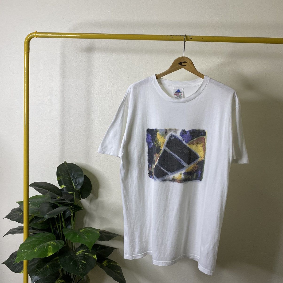 Adidas Vintage 1990s Adidas Art Big Logo T Shirt Size US XL / EU 56 / 4 - 1 Thumbnail
