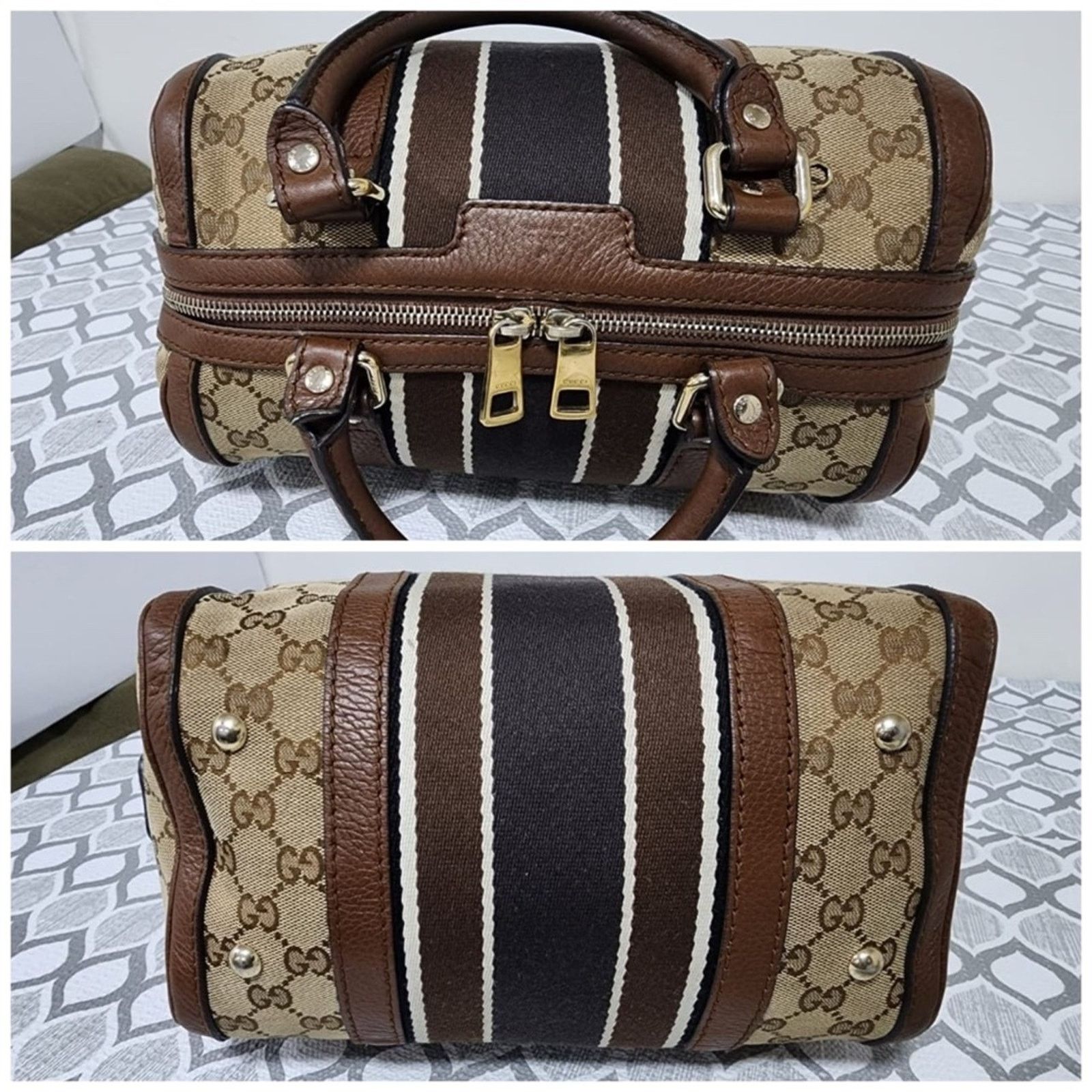 Gucci Authentic Gucci GG Canvas Top Handle Bag Brown/Beige Size ONE SIZE - 6 Thumbnail