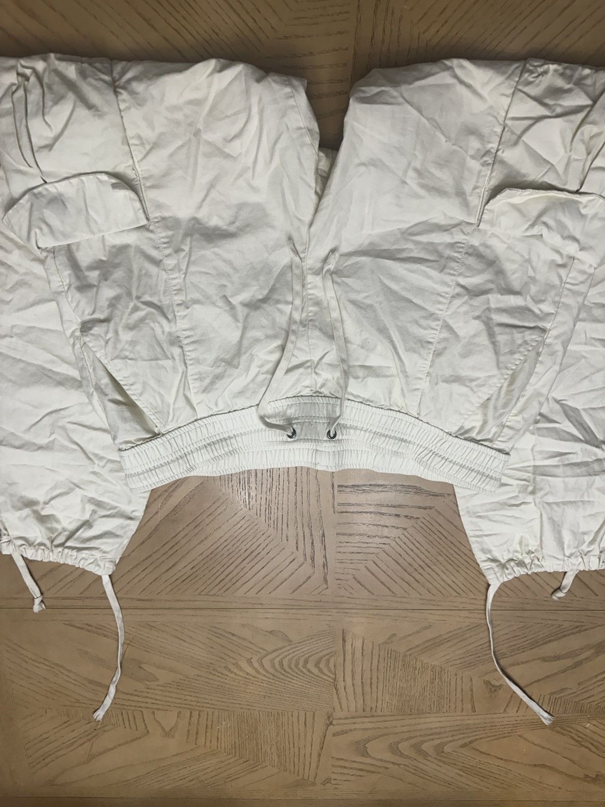 John Elliott Back Sateen cargo pants cream white