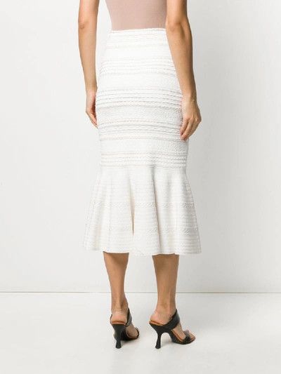 Alexander McQueen o1y0325 Midi Skirt in White Size 28" / US 6 / IT 42 - 2 Thumbnail