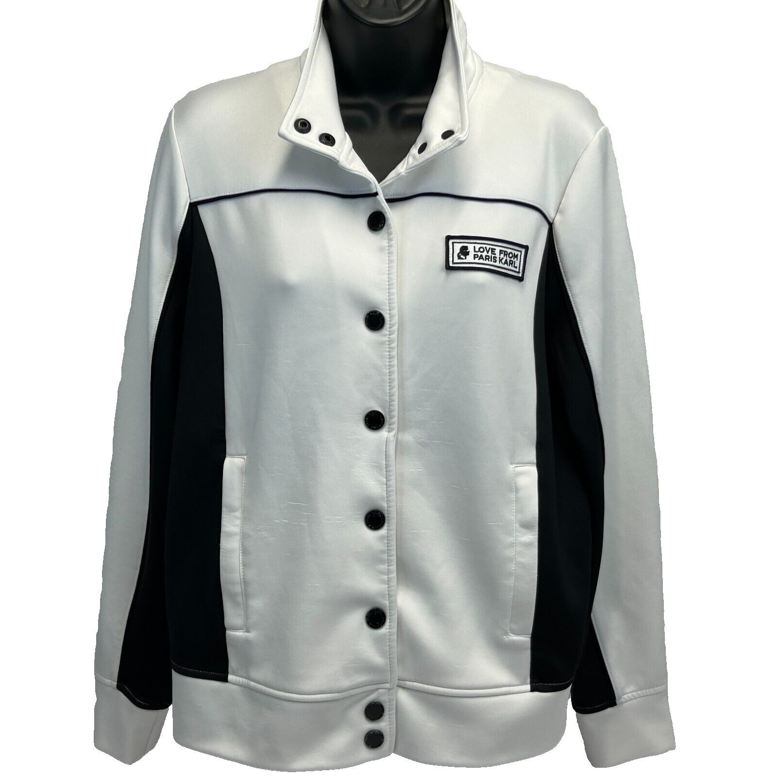 Karl Lagerfeld Karl Lagerfeld Colorblock Funnel Neck Jacket Womens Small Size S / US 4 / IT 40 - 1 Thumbnail