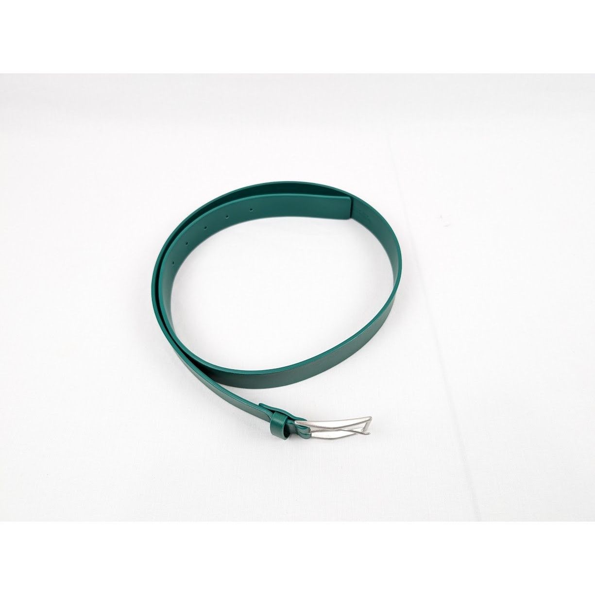 Bottega Veneta o1rshd1 Size: 95/ French Calf Nappa Belt Racing Green/Silver Size 36 - 2 Thumbnail
