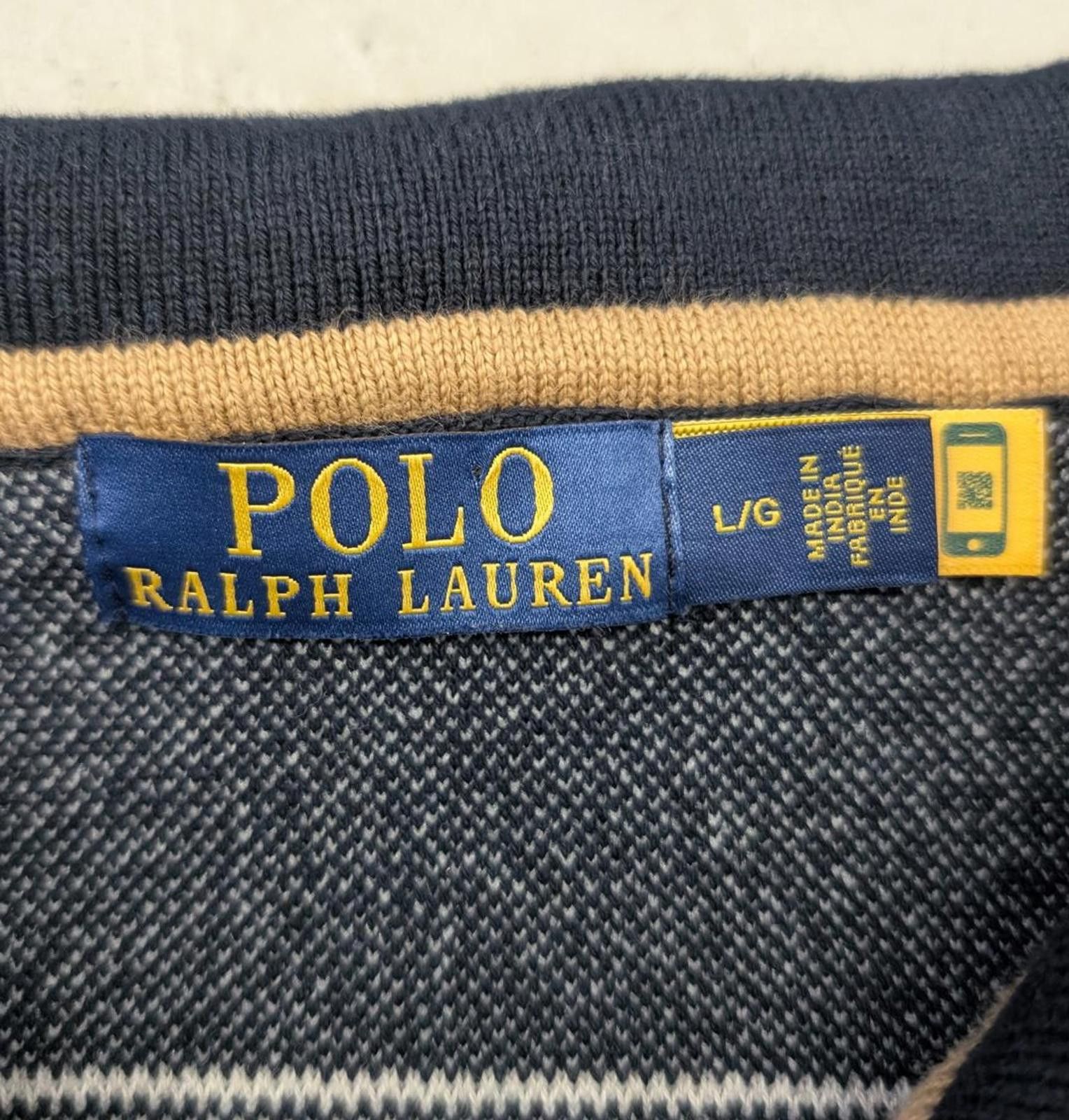 Polo Ralph Lauren Polo Ralph Lauren Orange & Black Stripe Rugby Long Sleeve Size L / US 10 / IT 46 - 4 Thumbnail