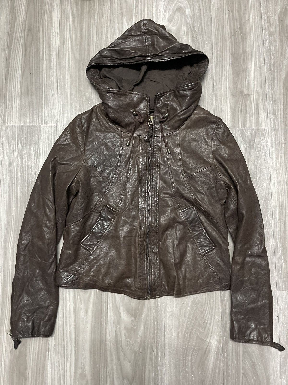 Pre-owned 14th Addiction X If Six Was Nine G.o.a - Sheep Leather Jacket In Brown