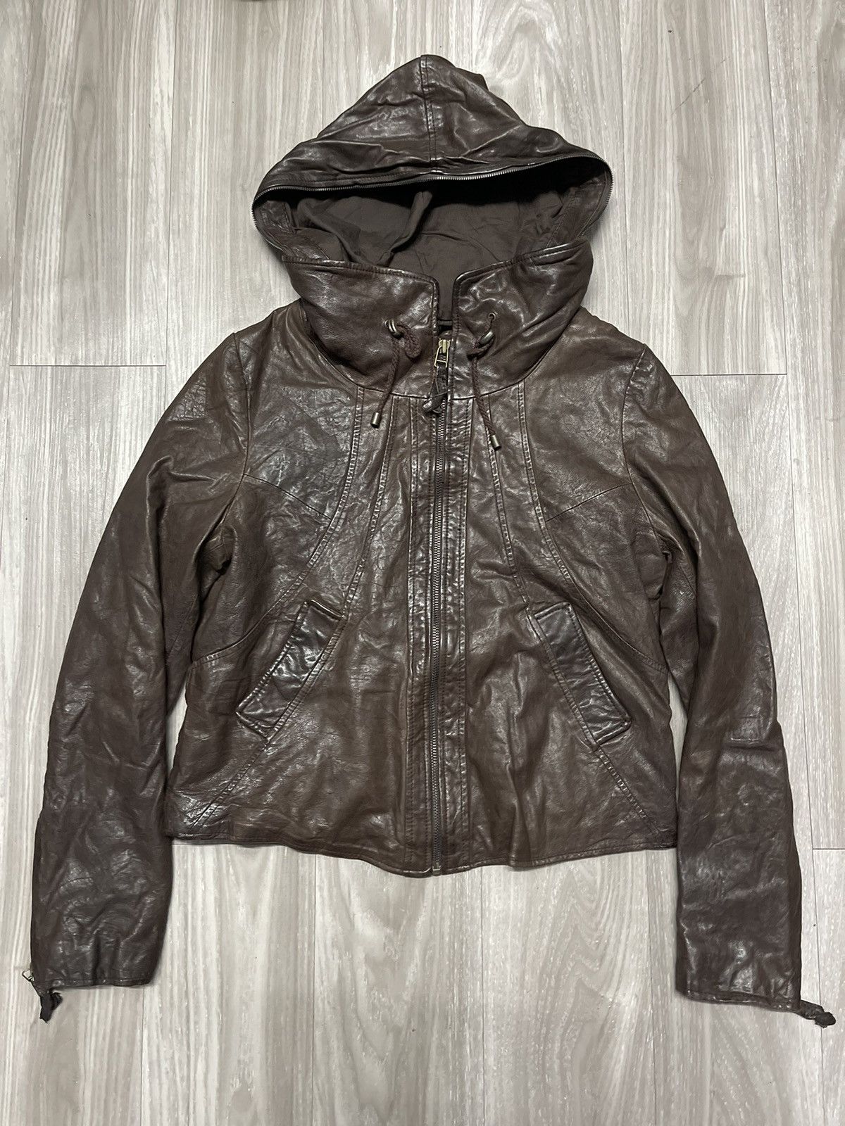 image of 14Th Addiction x If Six Was Nine G.o.a - Sheep Leather Jacket in Brown, Men's (Size Small)