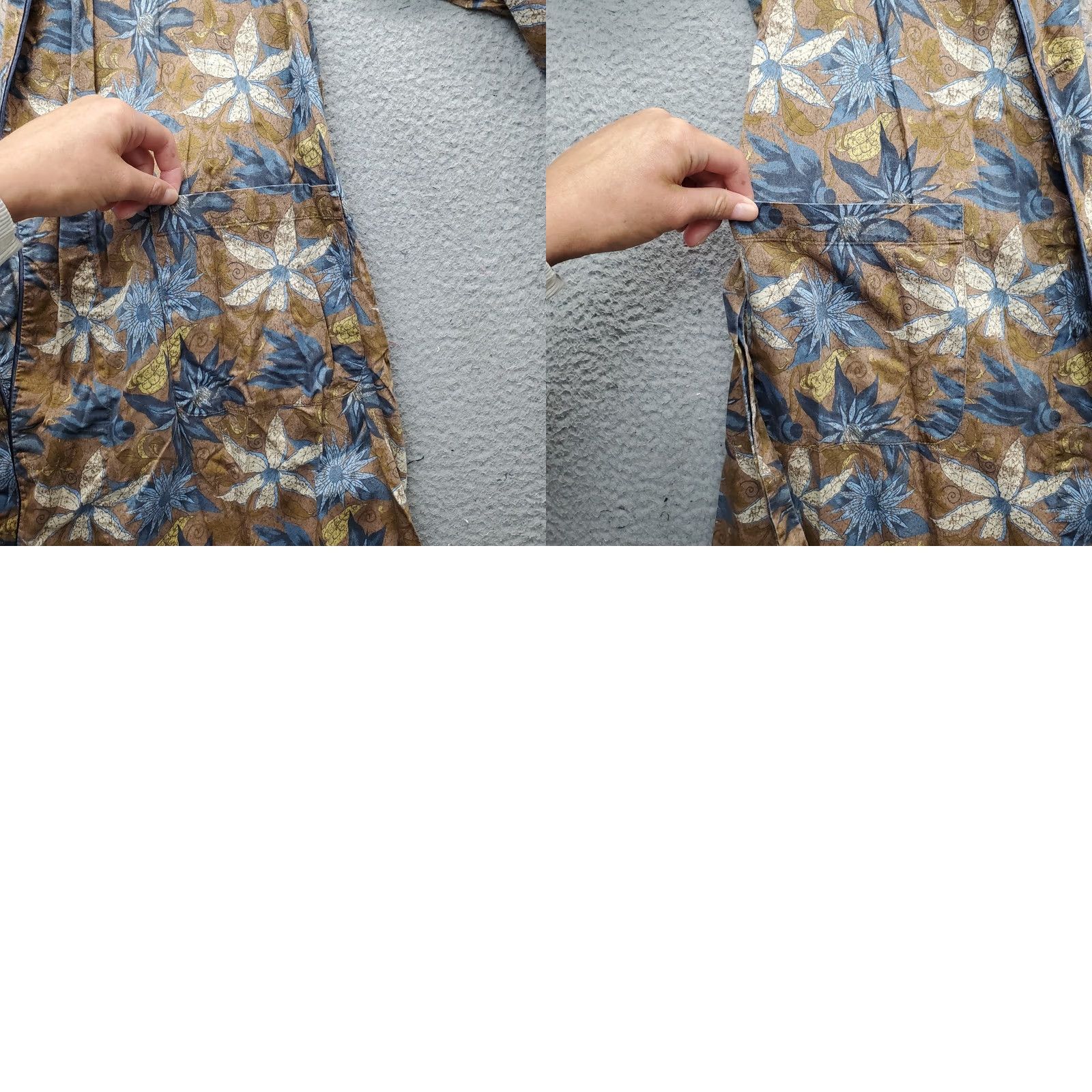 Vintage Peruvian Connection Robe Womens Large Multi Floral Pipe Trim Drawstring Waist Size ONE SIZE - 8 Thumbnail