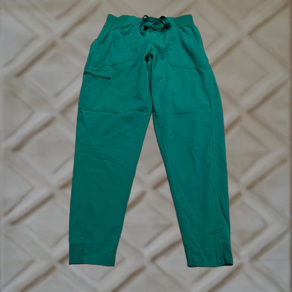 Vintage Adar Pro Jogger Scrub Pants Womens Medium Green Tapered Leg Stretch Medical Work Size 32" / US 10 / IT 46 - 1 Thumbnail