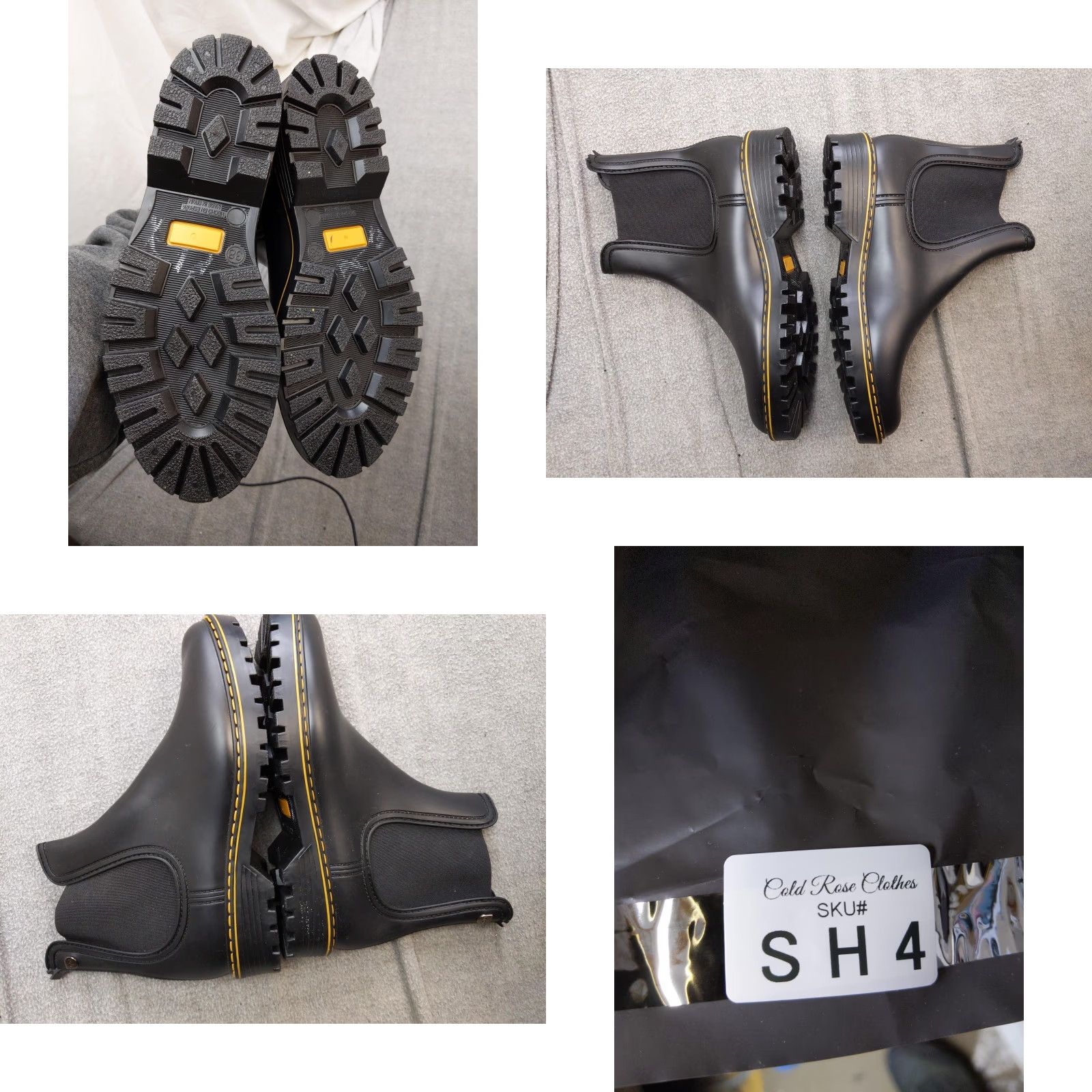 Vintage Igor Boots Womens 7.5 Black Synthetic Chelsea Ankle Waterproof Lug Sole XS? Size US 8 / IT 38 - 8 Thumbnail