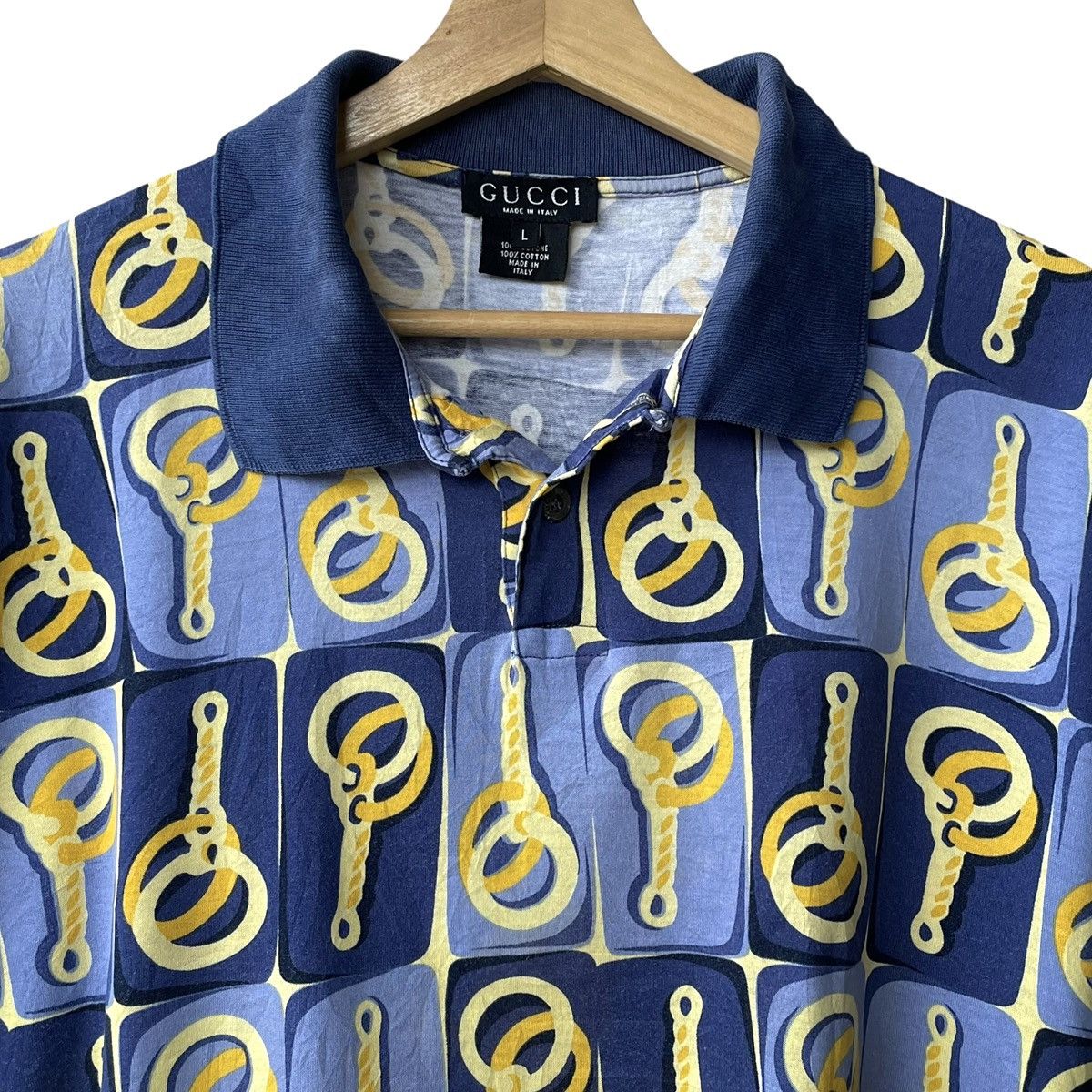 Gucci Gucci Italy Vintage Luxury Print Polo Tee Size US L / EU 52-54 / 3 - 3 Thumbnail