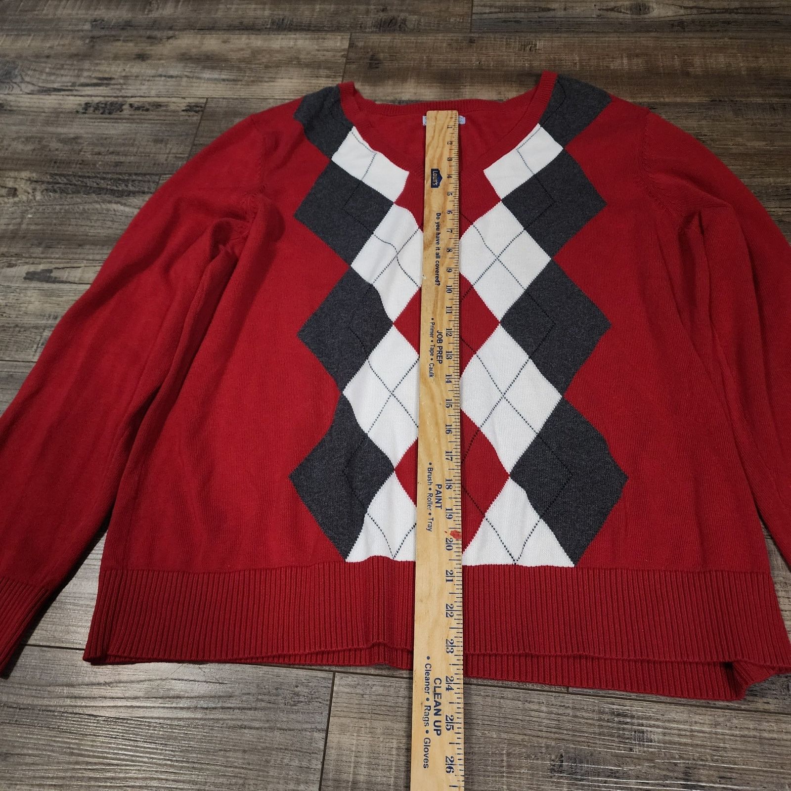 Izod Izod Argyle sweater womens size XXL red and black 2379 Size XXL / US 16-18 / IT 52-54 - 3 Thumbnail