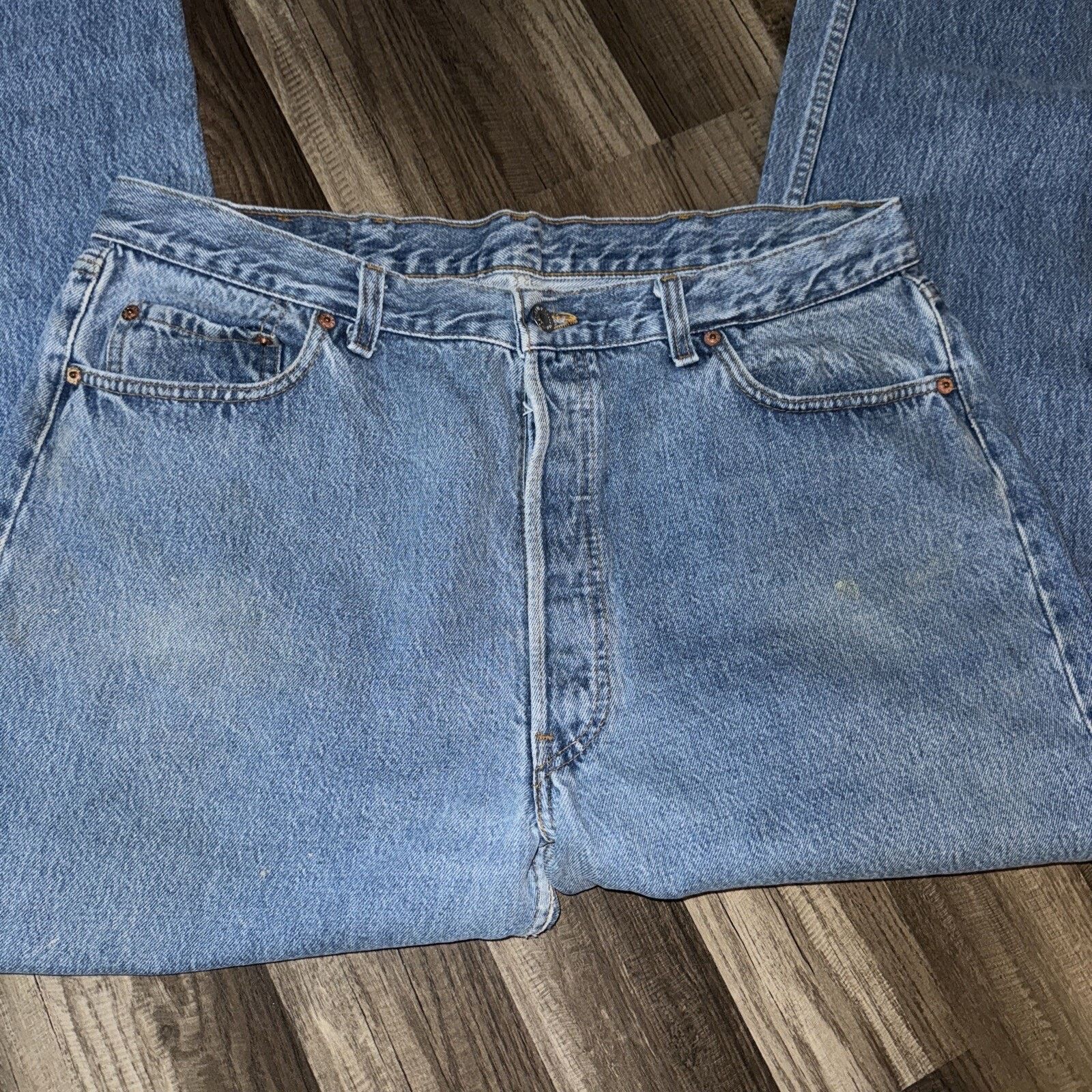 Levi's × Vintage 90s Made In USA Levi’s 501 Denim Light Blue 38x32 Measured Size US 34 / EU 50 - 4 Thumbnail