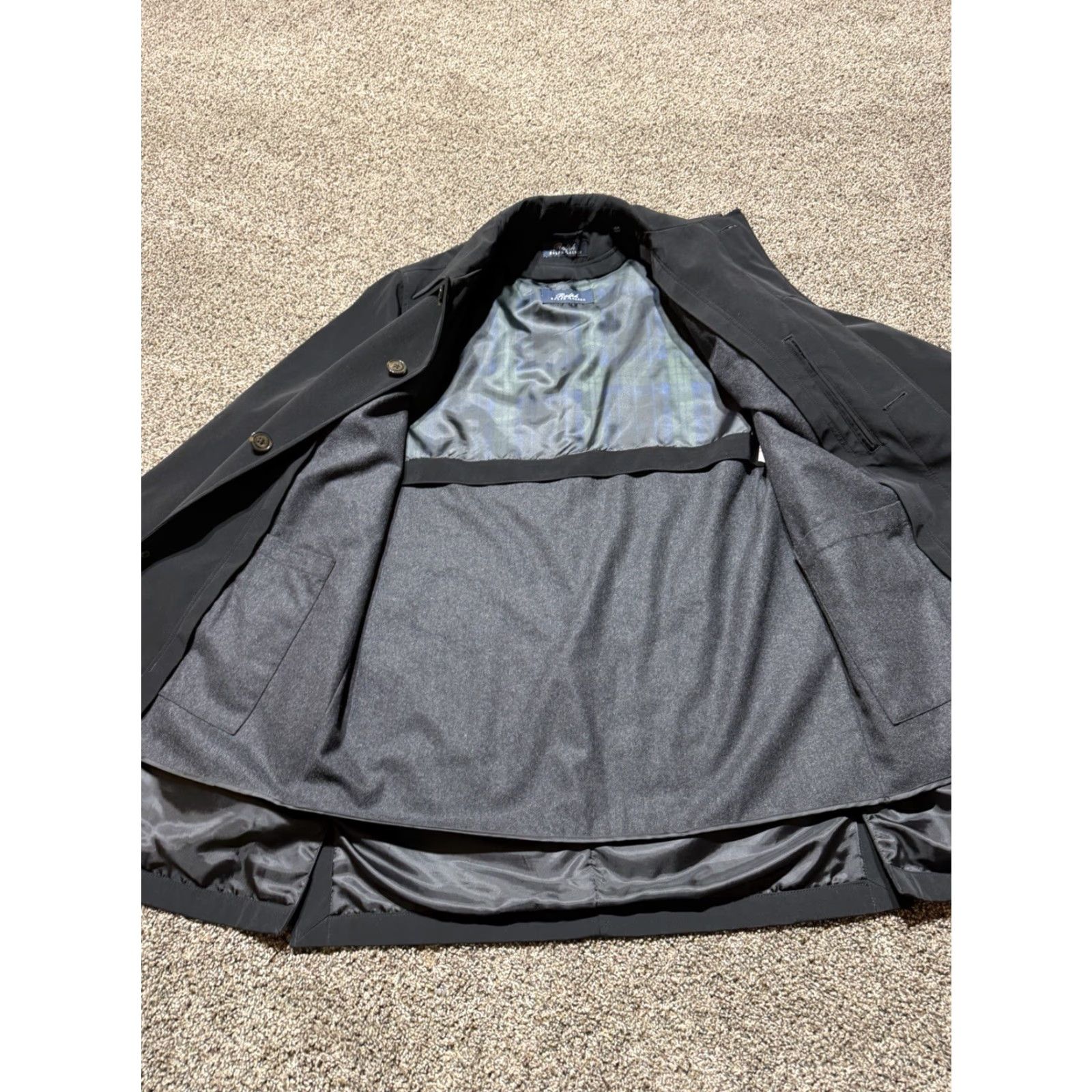 Ralph Lauren VINTAGE Ralph Lauren Mens Overcoat Black Trench Top Coat Jacket 42R Large Size US XL / EU 56 / 4 - 3 Thumbnail
