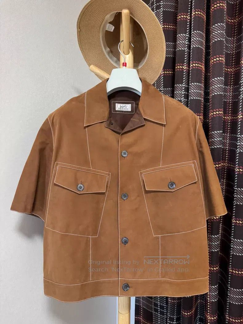 Hermes Hermes Cowhide Leather Jacket, Calfskin Leather Short-slee Size US M / EU 48-50 / 2 - 1 Thumbnail