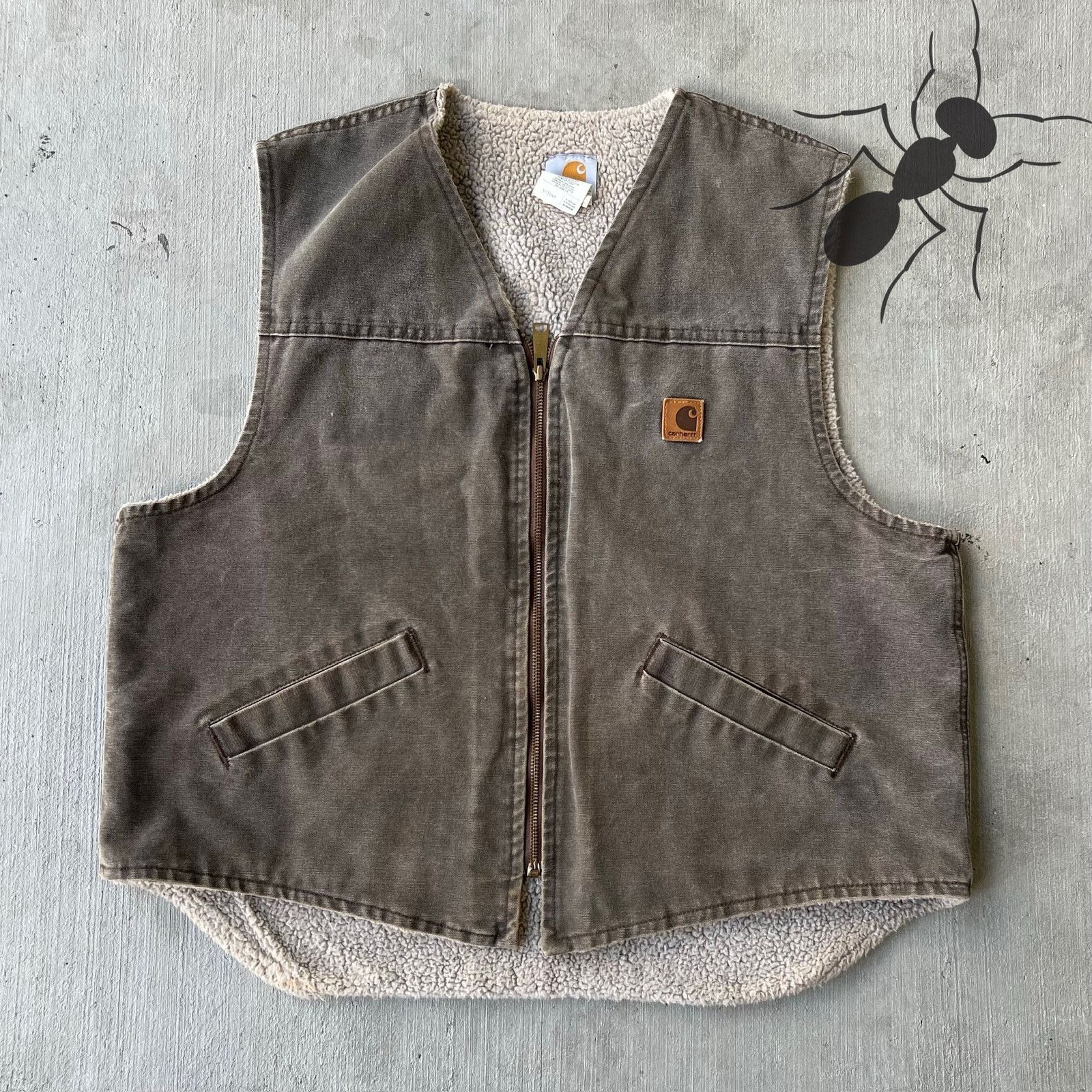 Carhartt × Vintage Carhartt V13 CHT brown sherpa work wear vest Size US XL / EU 56 / 4 - 1 Thumbnail