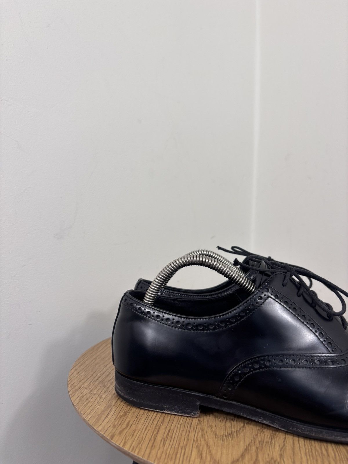 Prada Prada Men’s Black Leather Cap-Toe Brogue Oxford Dress Shoes Size US 8.5 / EU 41-42 - 3 Thumbnail