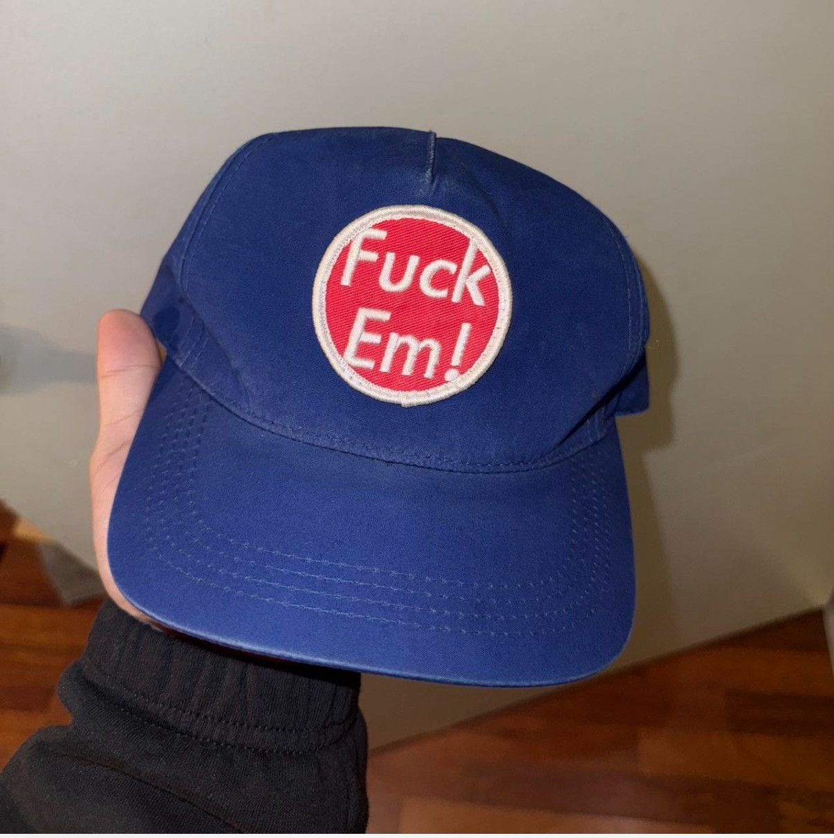 Vintage rare 2008 supreme fuck em hat in blue color way