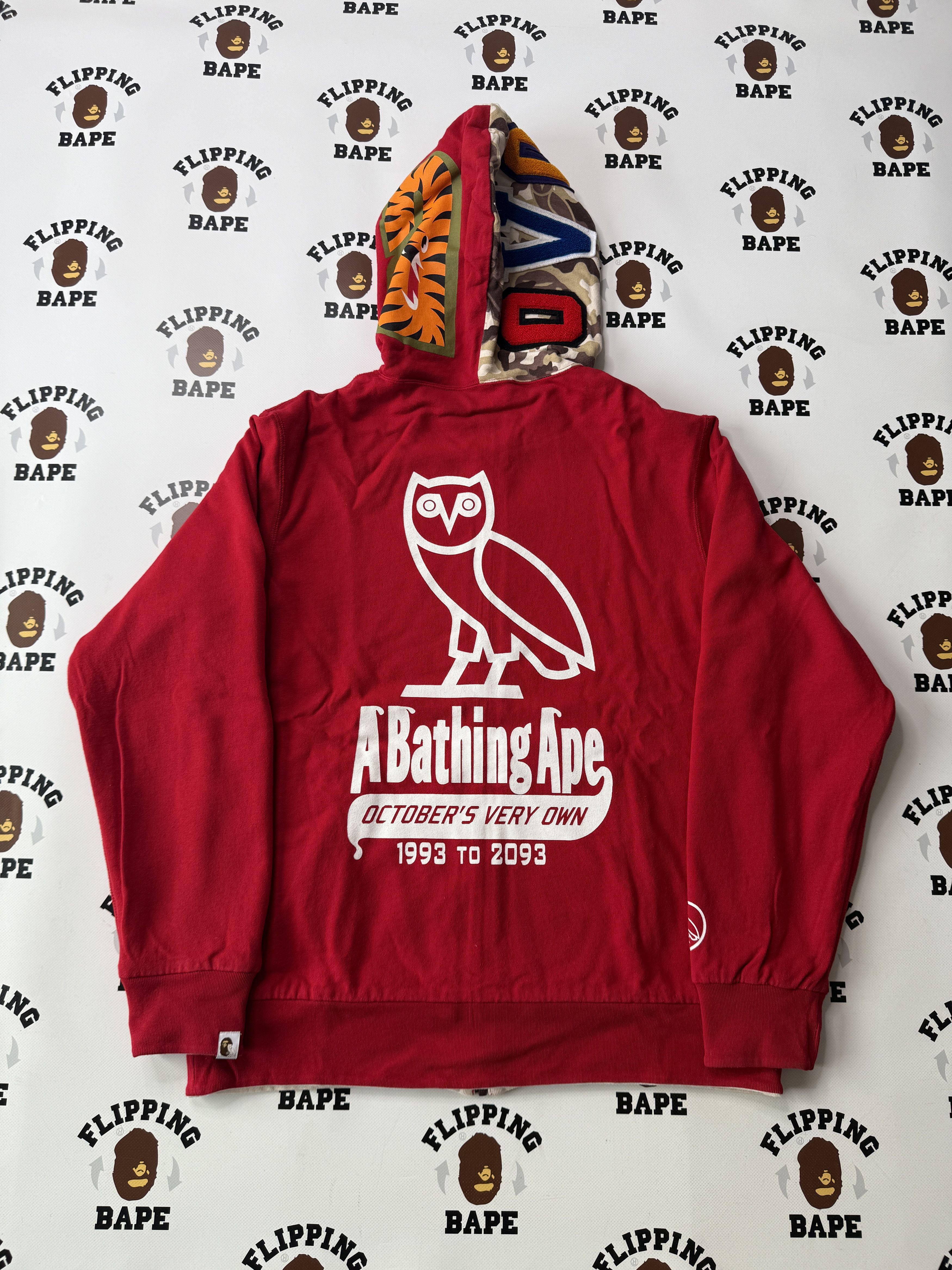 Bape × October's Very Own BAPE X OVO REVERSIBLE SHARK FULL ZIP HOODIE Size US XL / EU 56 / 4 - 2 Thumbnail