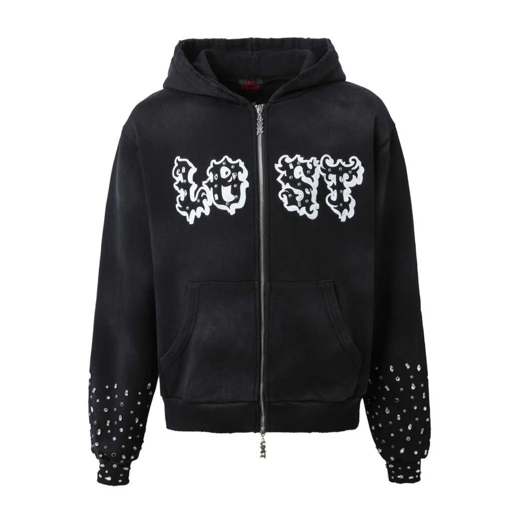 LOST INTRICACY Lost Intricacy 'Patch' Washed Black Zip Up Hoodie Size US L / EU 52-54 / 3 - 1 Preview