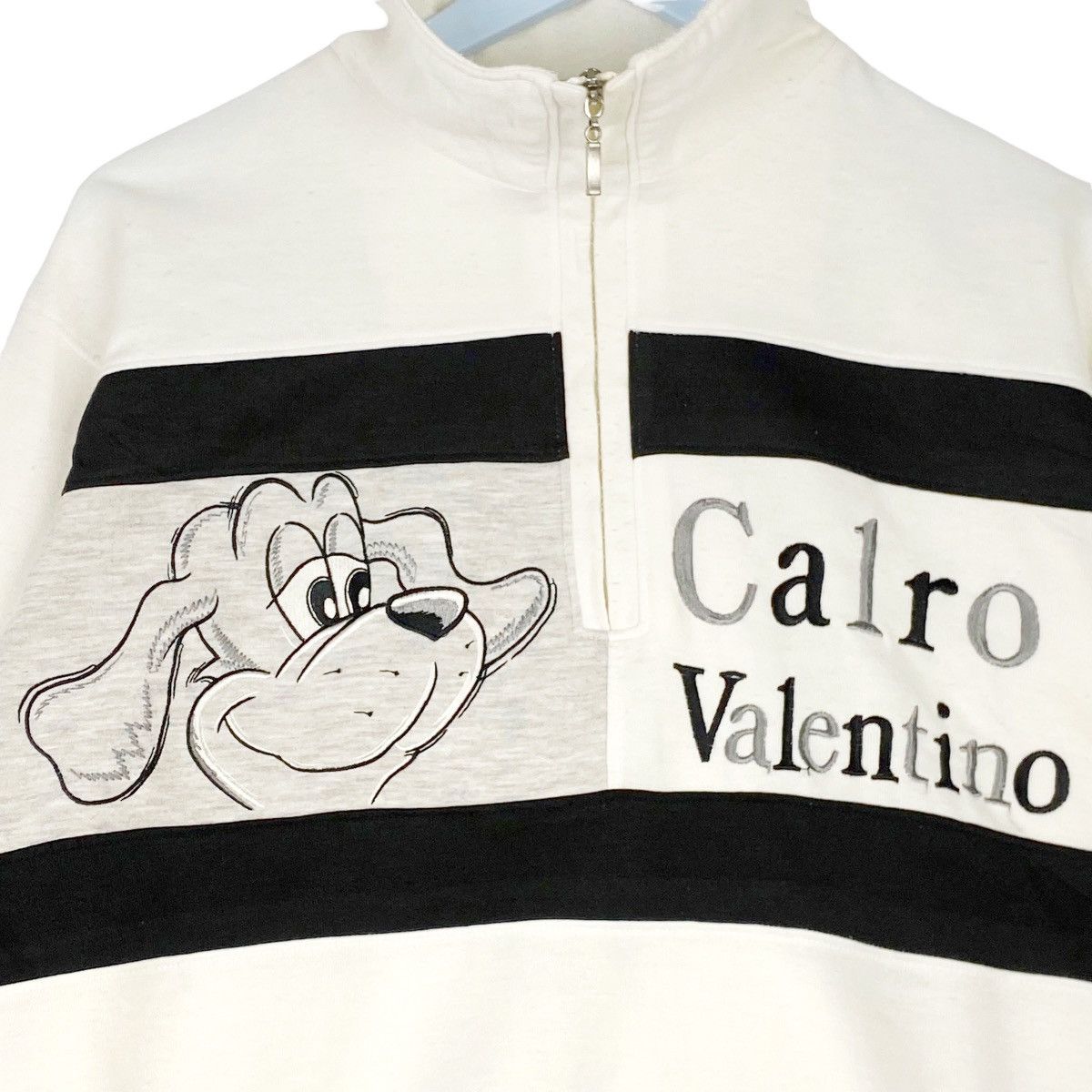 Valentino × Vintage Vintage Calro Valentino Embroidered Quater Zip Sweatshirt Size US M / EU 48-50 / 2 - 4 Thumbnail