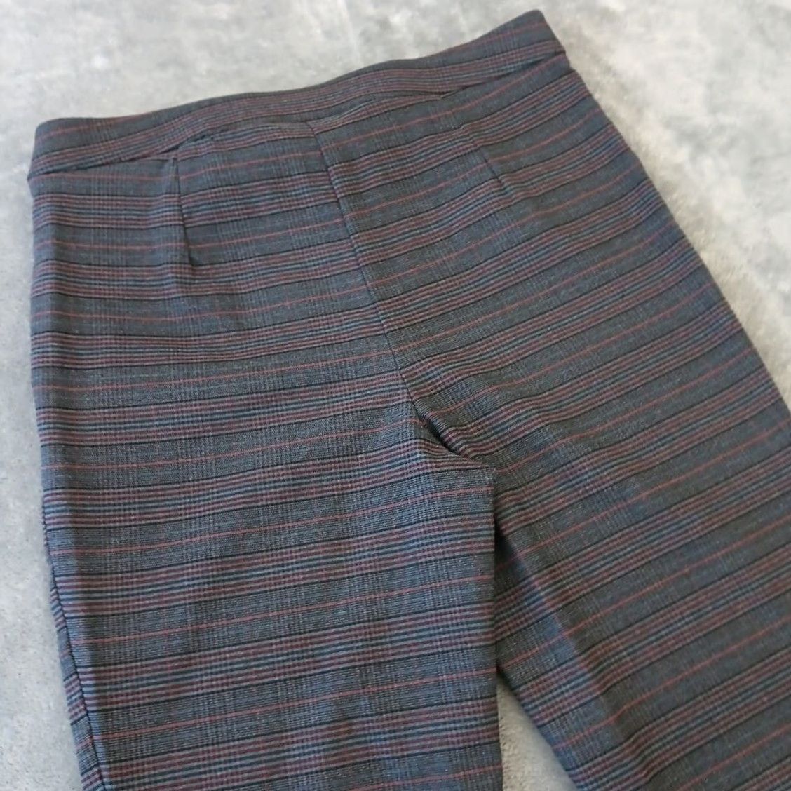 Vintage Briggs New York Dress Pants Womens Large Gray Pink Plaid Pull On Stretch 34x29 High Rise Size 36" / US 14 / IT 50 - 7 Thumbnail