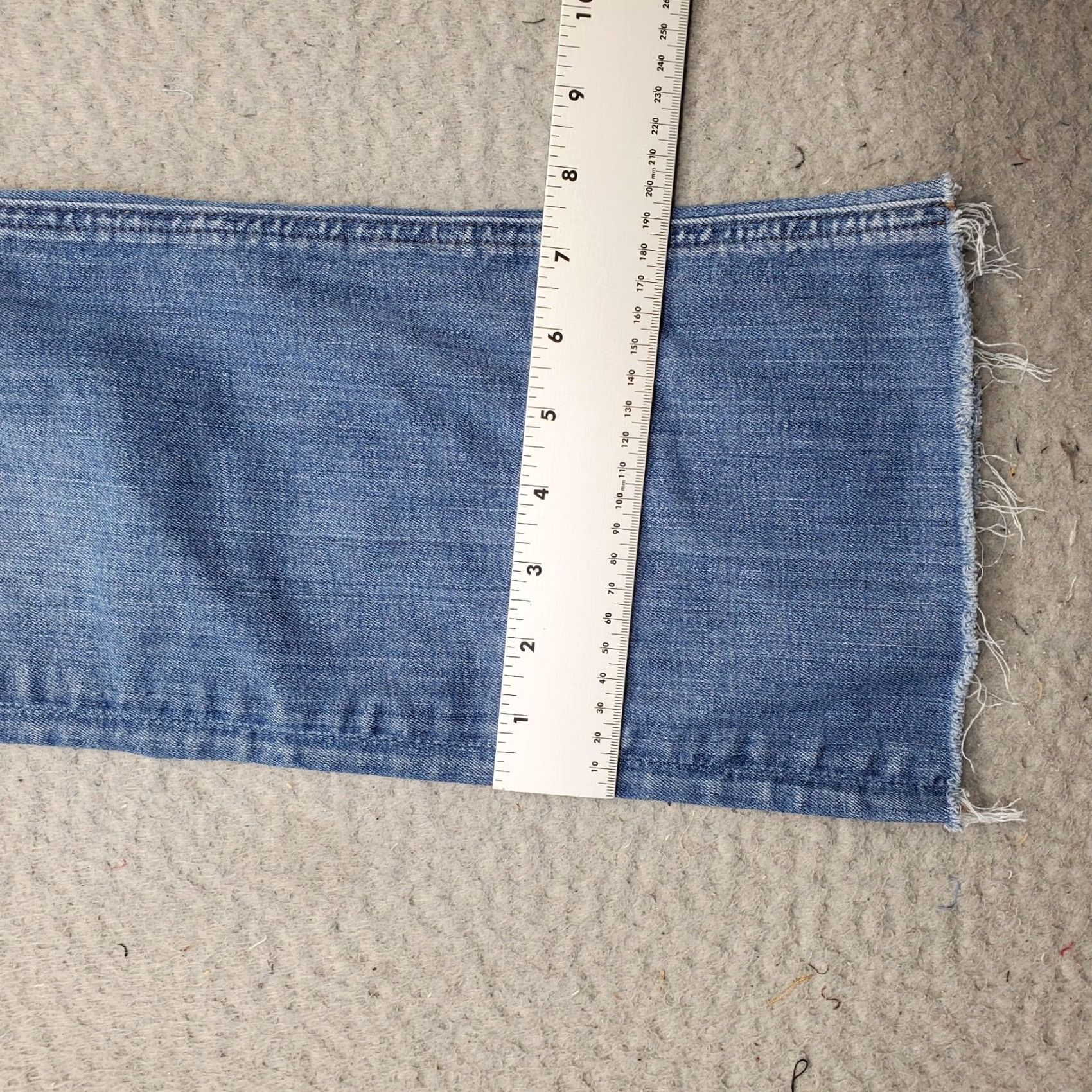 J.Crew J.CREW Bootcut Jeans Womens 29T Blue Denim Stretch Faded Raw Hem Whiskered Size 29" - 5 Thumbnail