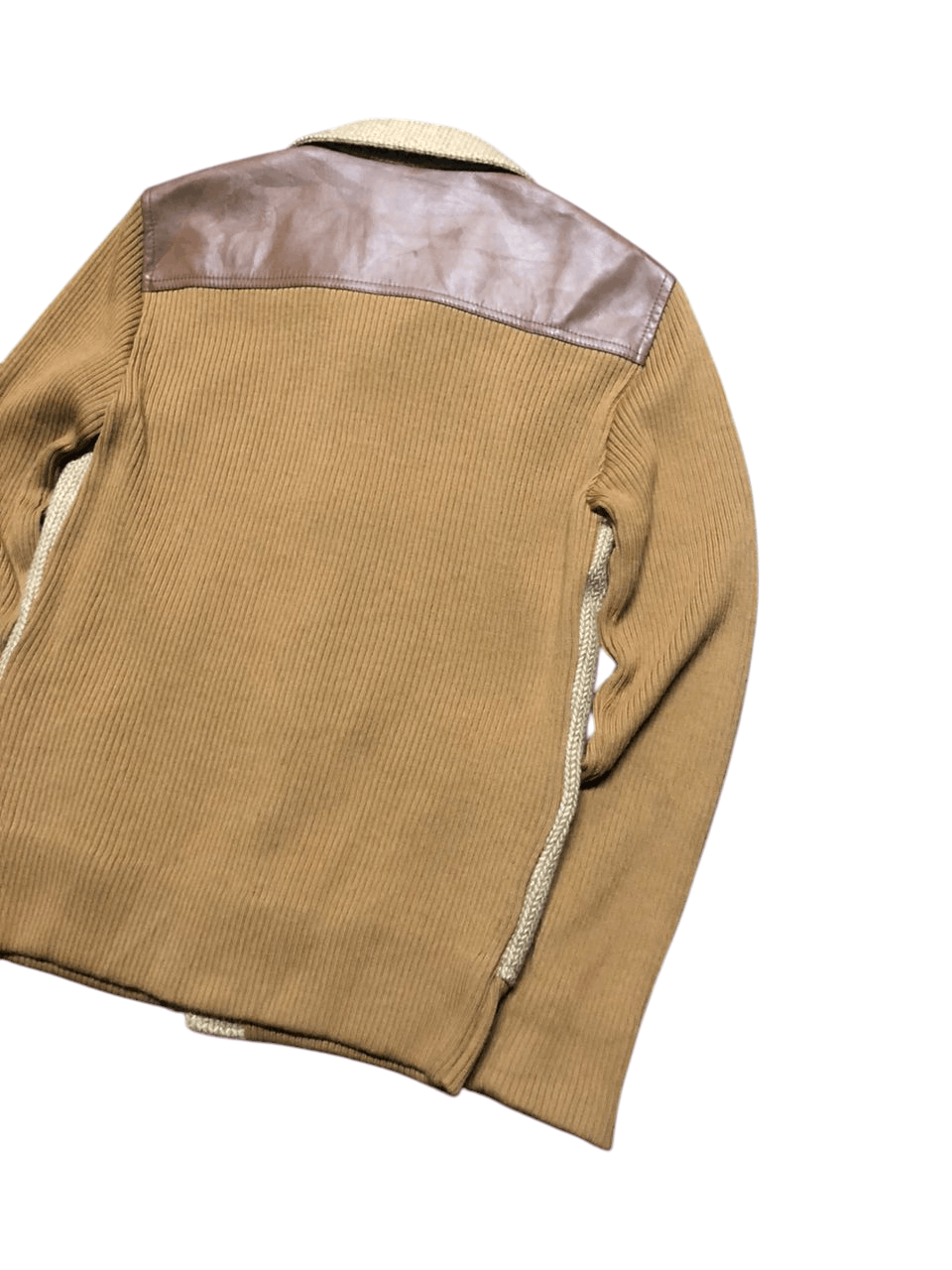 Oscar De La Renta Vintage Oscar De La Renta Wool knit Leather Part jacket Size US M / EU 48-50 / 2 - 7 Thumbnail