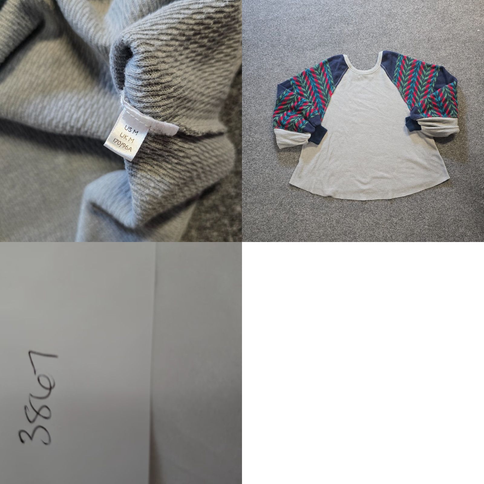 Free People Free People Sweater Women Size M Gray Oversize Texture Stripe Sleeve Casual Pullover Knit Dolman Sleeve Round Neck Relaxed Mens Womens Girls? Size M / US 6-8 / IT 42-44 - 8 Thumbnail
