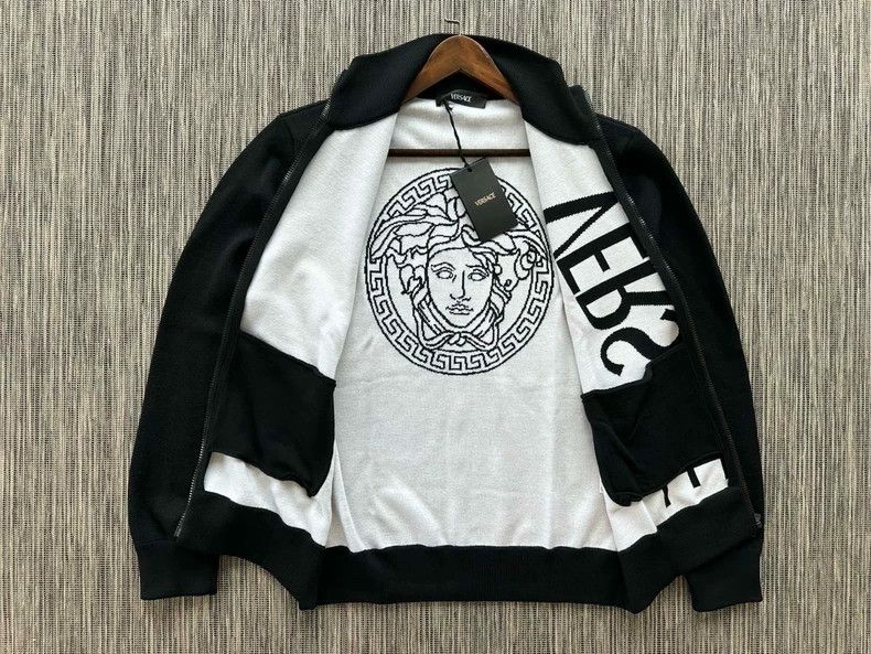 Versace Versace Black wool zip knit Size US L / EU 52-54 / 3 - 3 Thumbnail