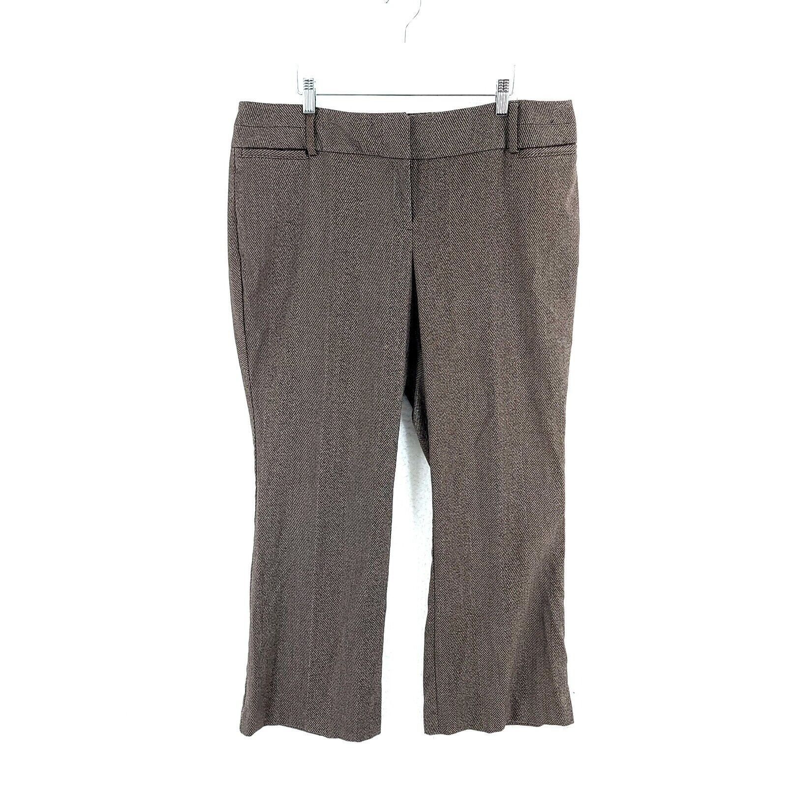 Designer New York & Company 7TH Avenue Polyester Brown Herringbone Dr Size 37" - 1 Thumbnail
