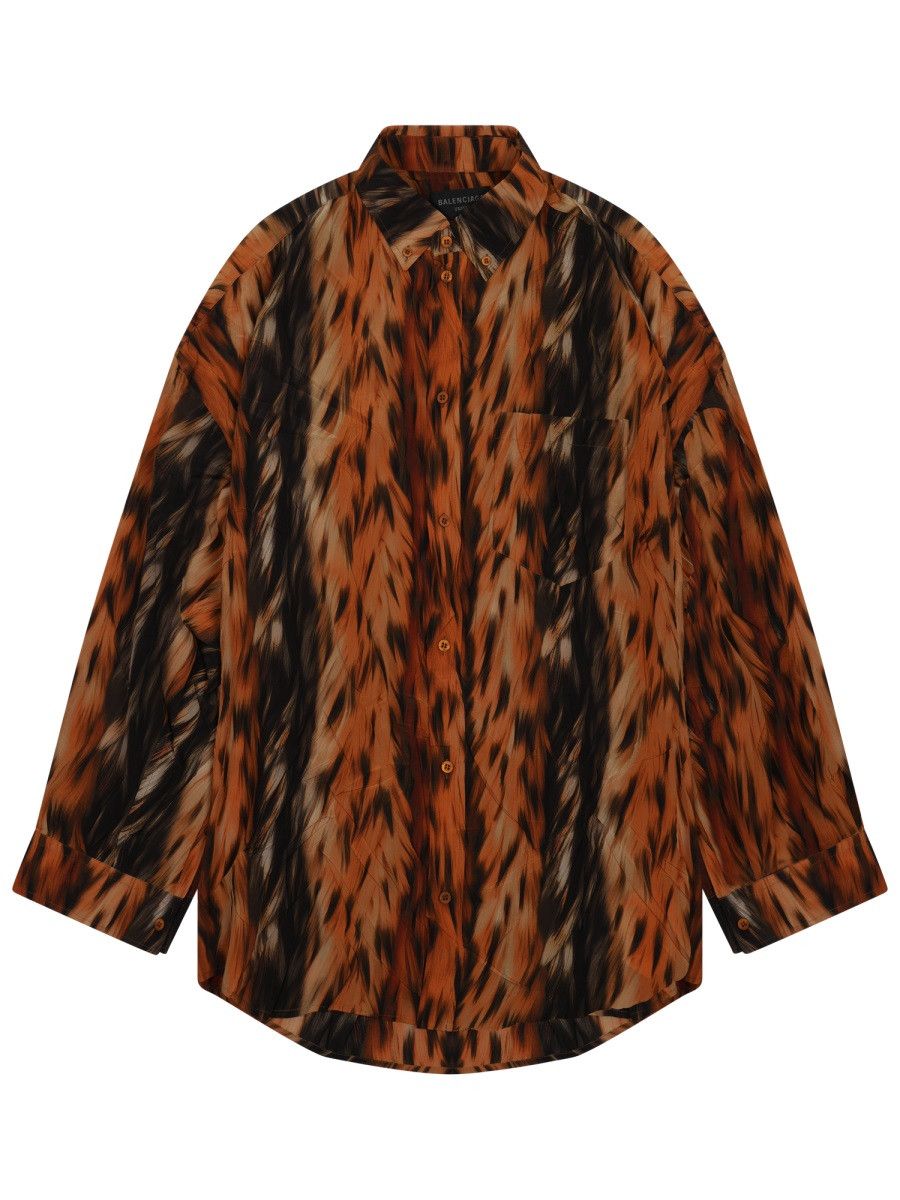 Balenciaga BALENCIAGA SILK SHIRT - BROWN Size XS / US 0-2 / IT 36-38 - 1 Thumbnail