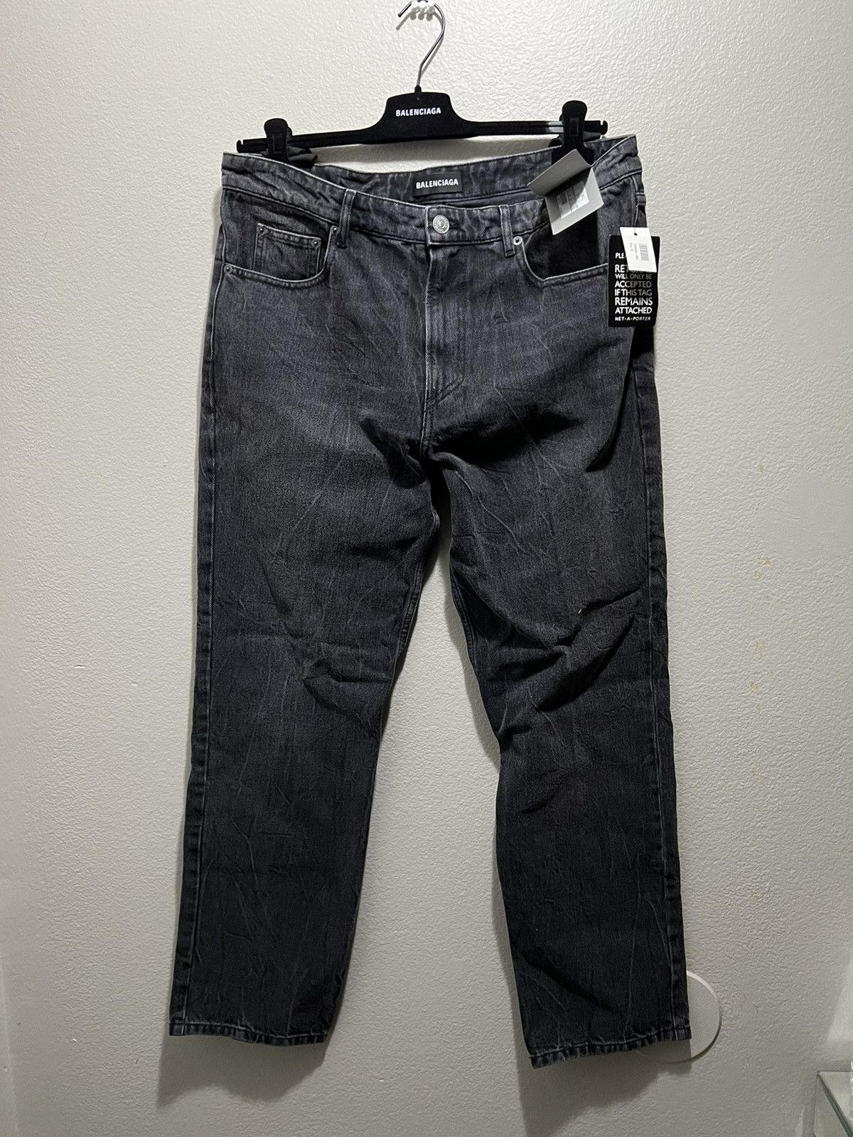 image of Balenciaga Jeans in Faded Black, Men's (Size 36)