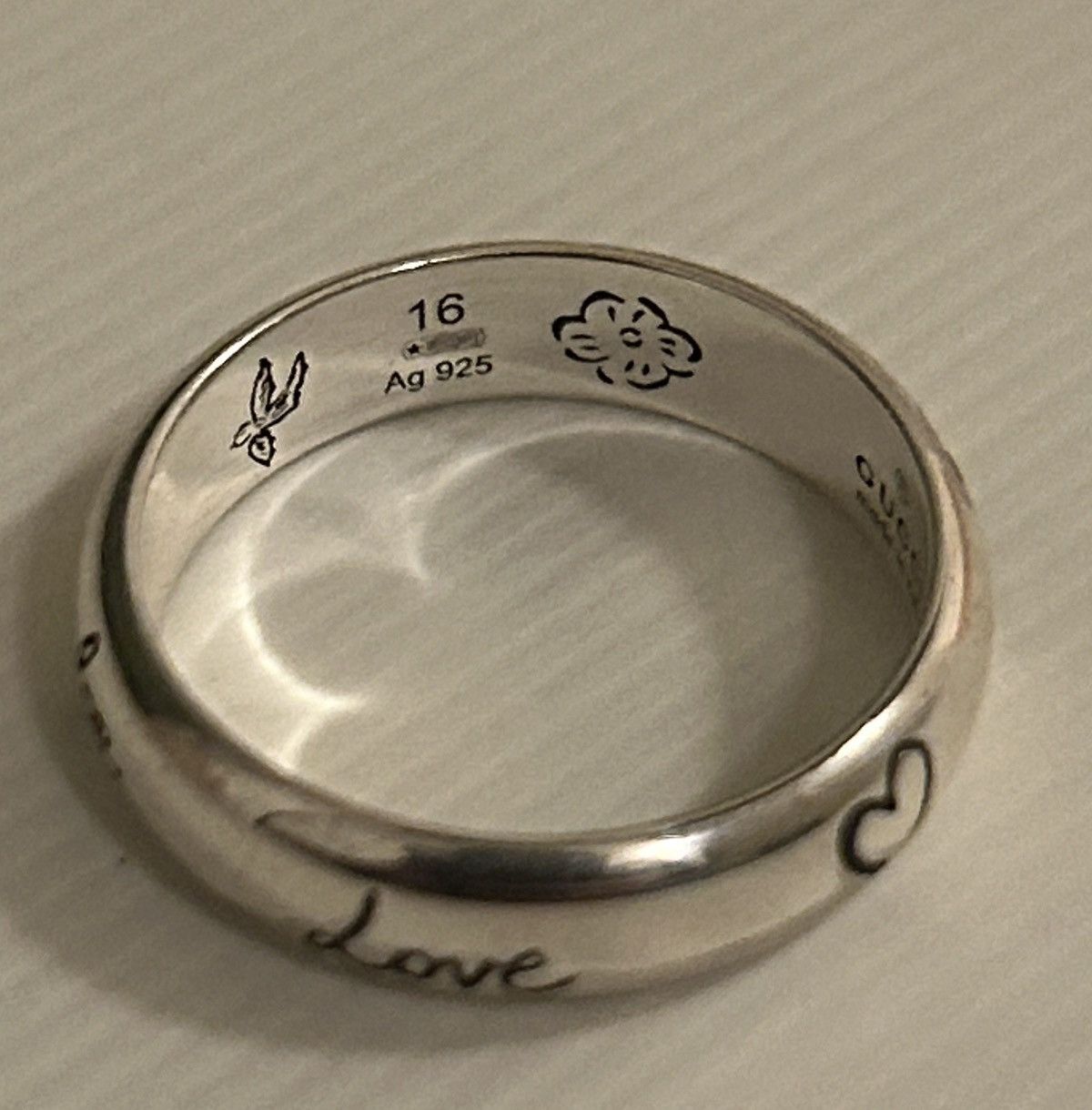 Gucci Gucci Blind for Love Ring Silver Ag 925 455247 Size ONE SIZE - 6 Thumbnail